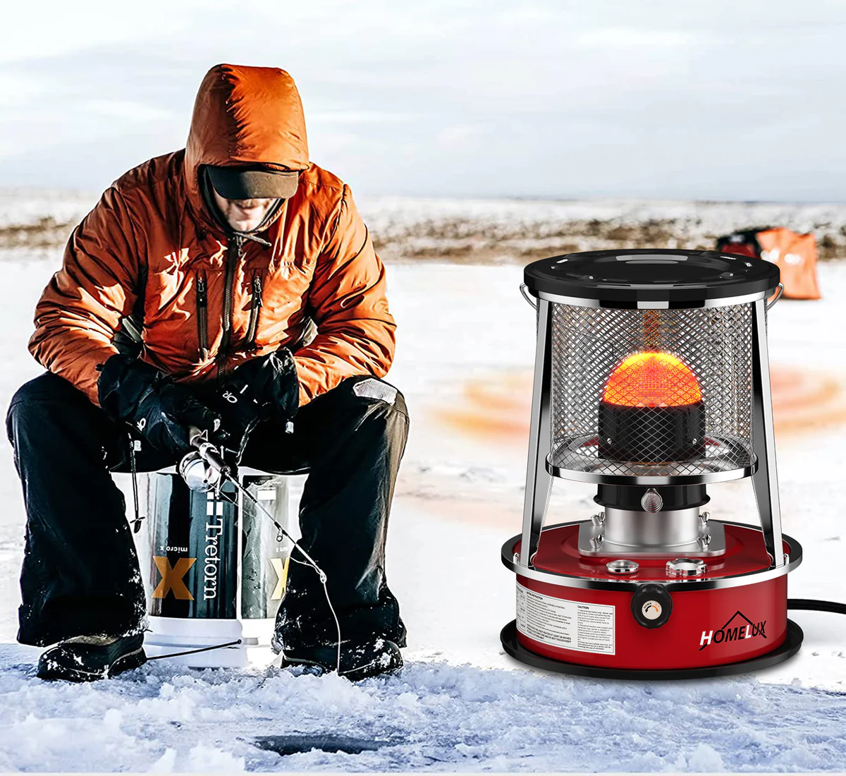 Homelux Poêle à Pétrole avec Sac de Transport – Poêle d’Urgence Compact pour Intérieur et Extérieur – 2600W – Avec Jauge de Niveau de Carburant Incluse