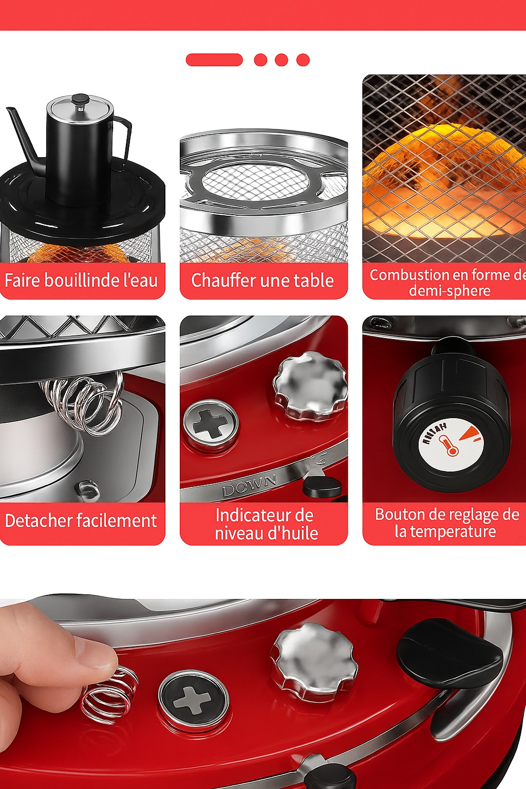 Homelux Poêle à Pétrole avec Sac de Transport – Poêle d’Urgence Compact pour Intérieur et Extérieur – 2600W – Avec Jauge de Niveau de Carburant Incluse