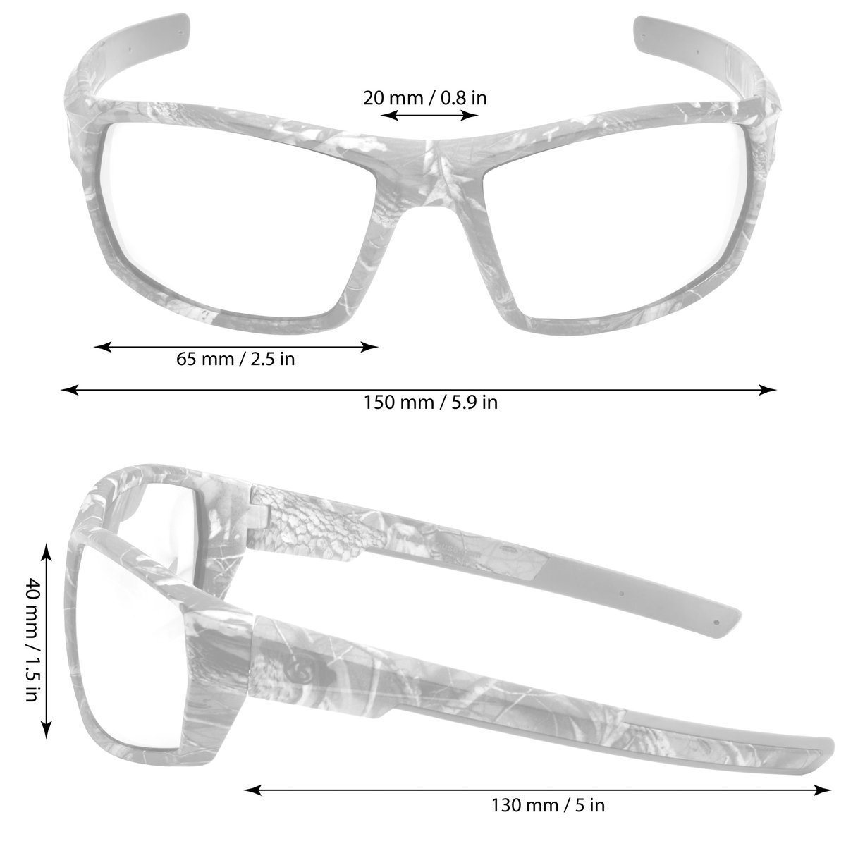 BRUBAKER | Lunettes de Soleil | Polarisées | Motif Camouflage | Avec Étui de Protection | Sombre