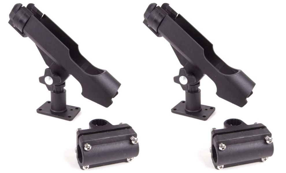 DLT Boat Ensemble de supports de canne à pêche ABS 2 pièces - Support de bateau - Support de canne à pêche - Installation facile