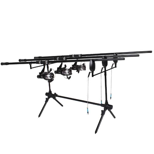 Fish-Xpro Improvement mega Carp set 3 cannes - 3 Cannes - Moulinets - Filet carpe - Rod pod - Alarmes de touche - Tapis de décrochage - Fourreau