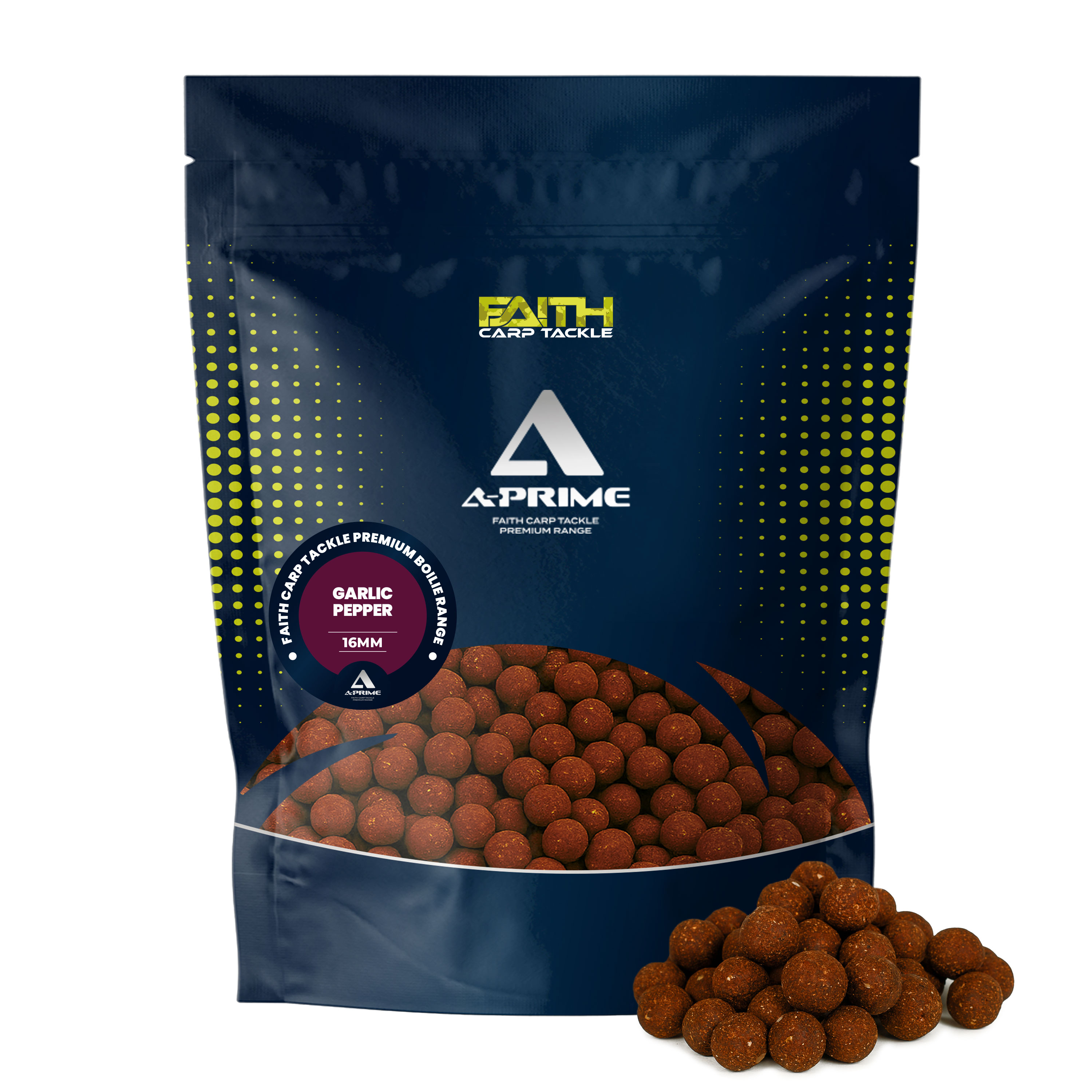 Faith A-Prime Boilie - 5kg - 16mm - Garlic/Pepper