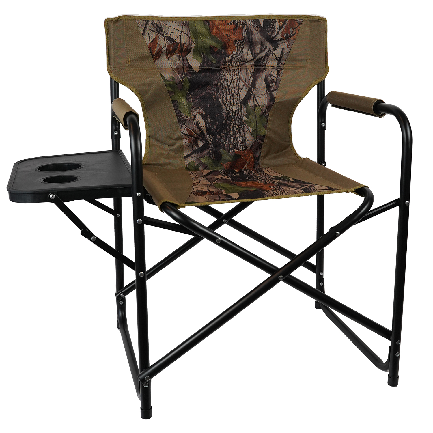 Eurocatch - Chaise de camping pliable avec table d'appoint - Camouflage - Président du directeur