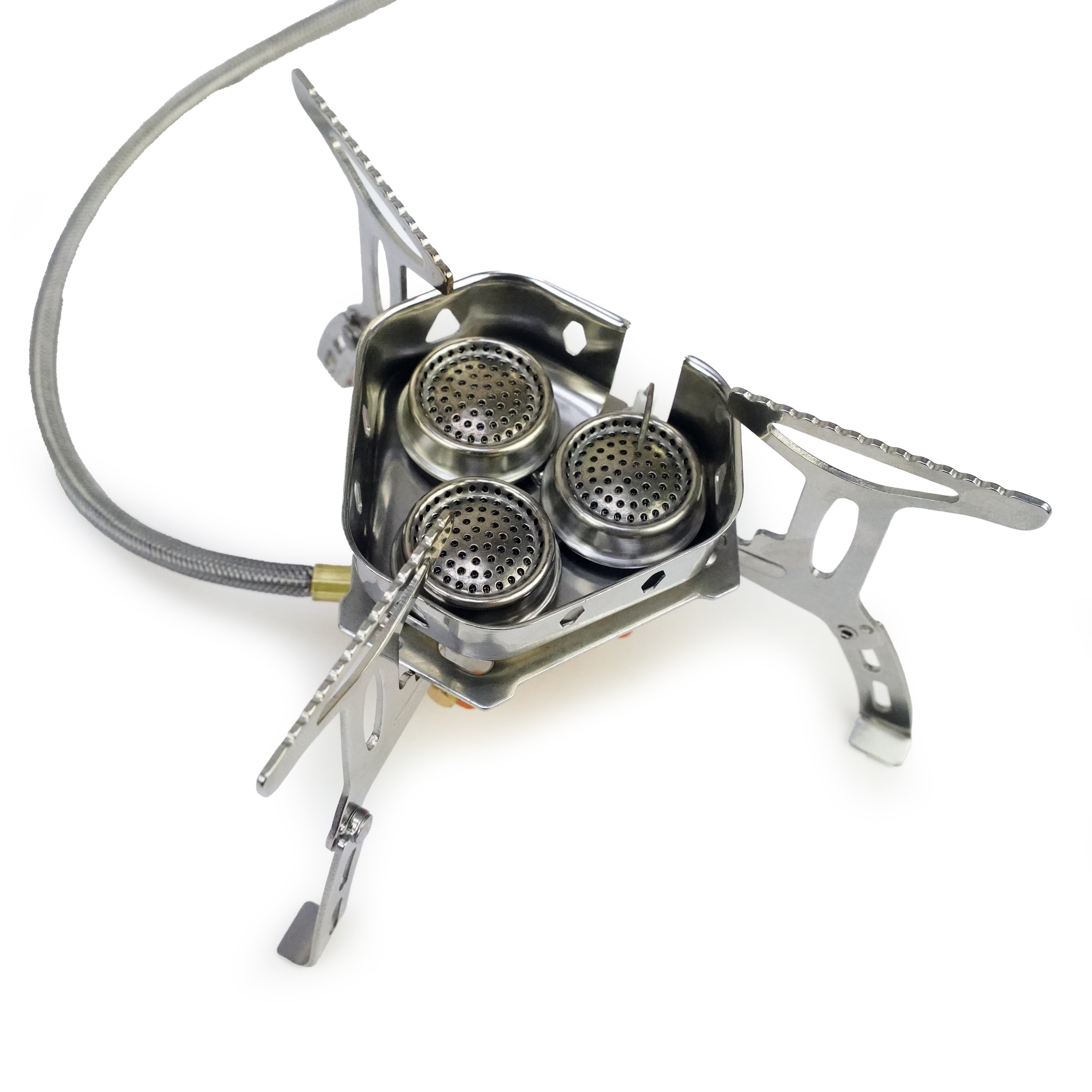 Eurocatch Foldable Gas Burner Turbo 6800W - incl. 4 cartouches de gaz - Réchaud à Gaz Pliable avec Adaptateur et Mallette