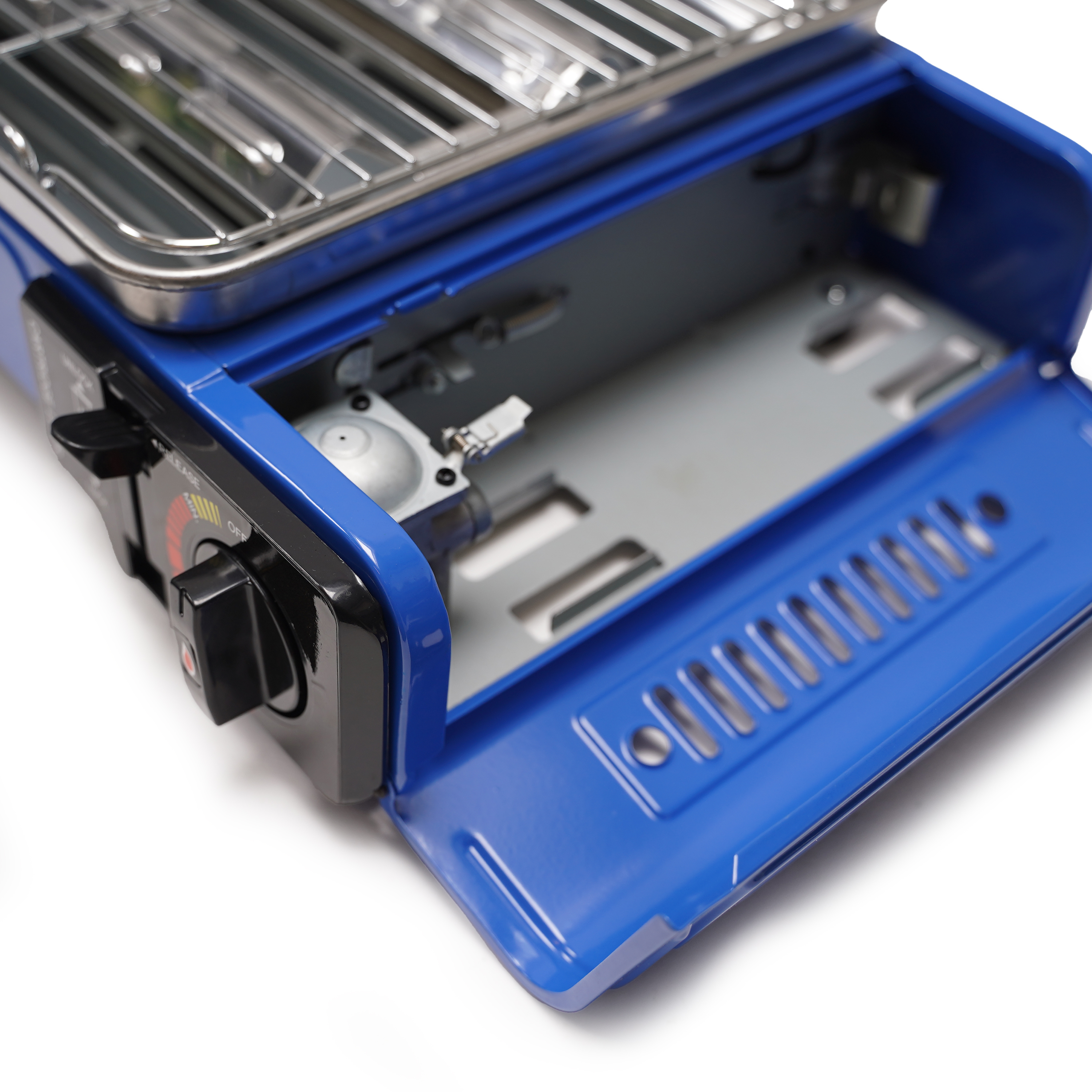 Eurocatch Gaz Butane Camping Grill Evergrill - Barbecue à gaz - Réchaud de camping - Grill de table - Barbecue de table - Incl. 12 Bidons de gaz