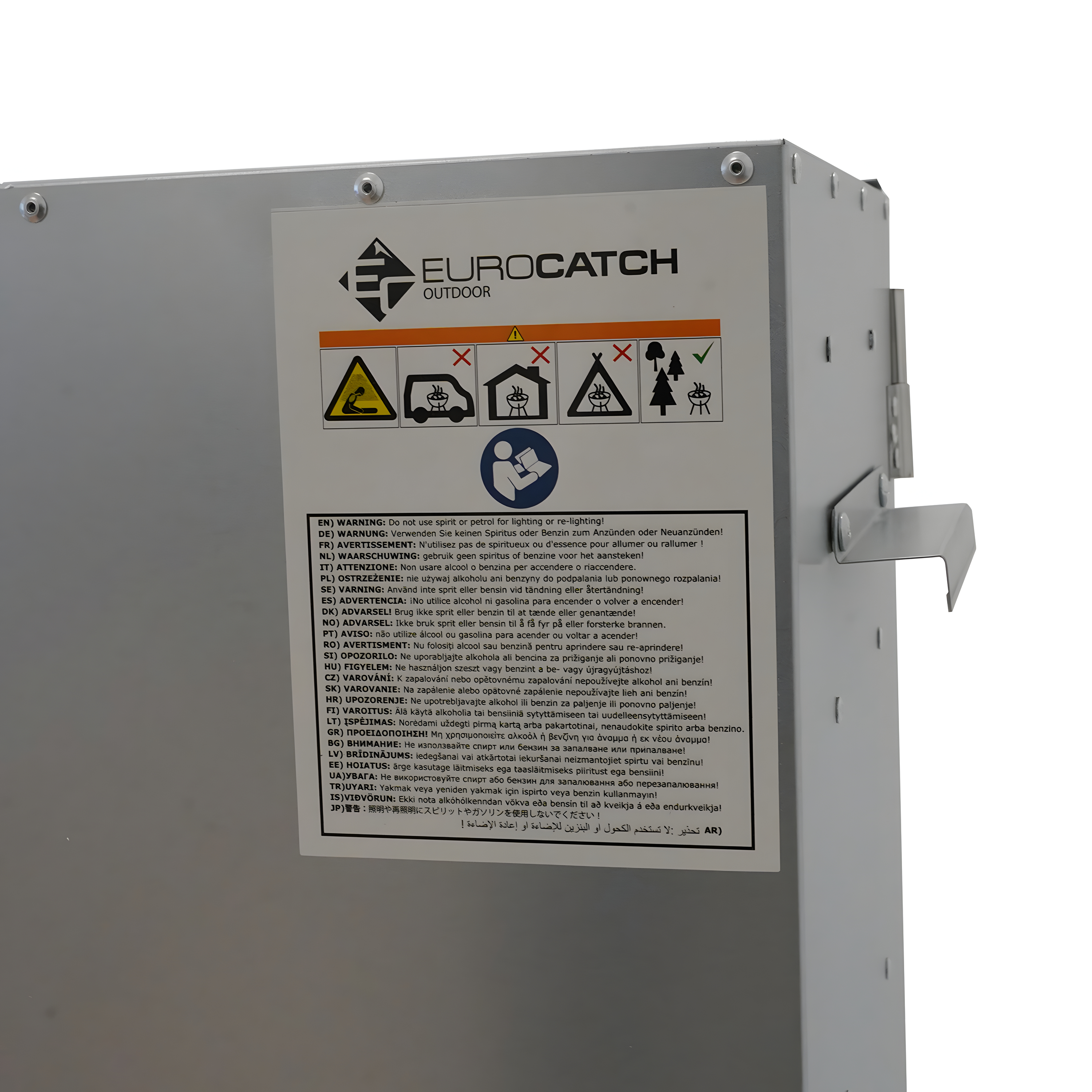 Fumoir Eurocatch Magnum 80x40x27,5cm - Incl. Thermomètre Crochets de fumée Grilles en acier inoxydable 