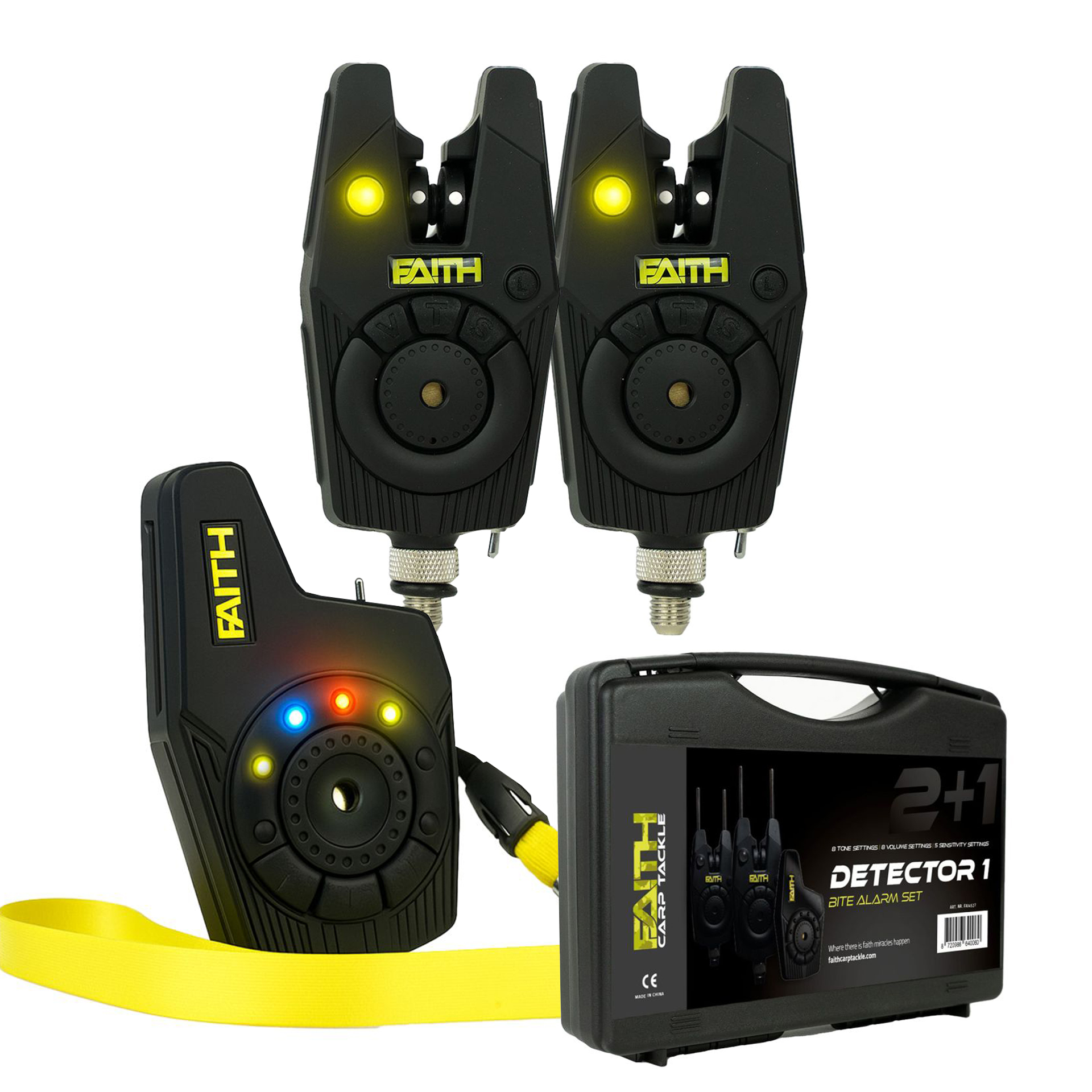 Ensemble d'alarme de morsure Faith Detector 2+1 - dans un étui robuste