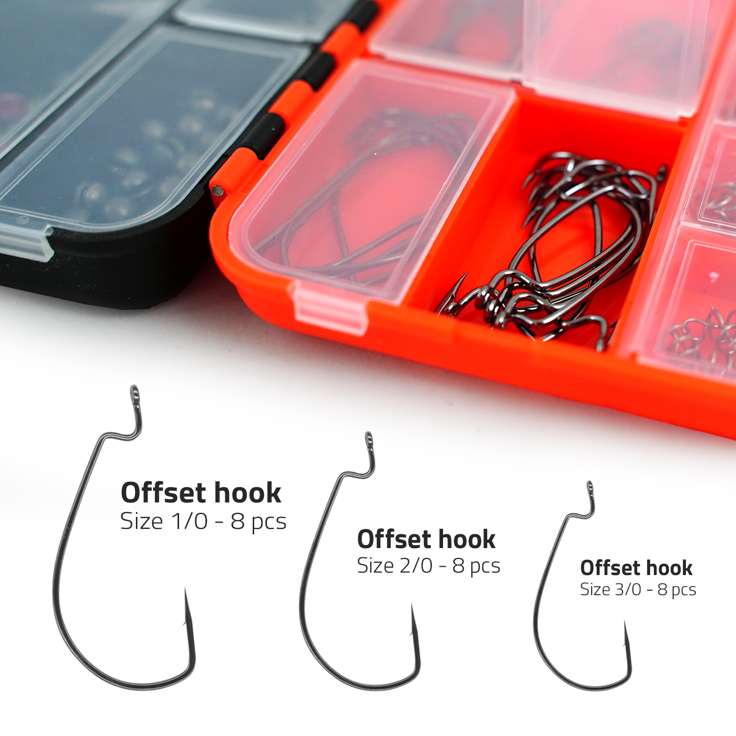 FishXpro Hook & Lead set 201 pièces Incl. Tacklebox - Ensemble de pêche à l'hameçon et au plomb