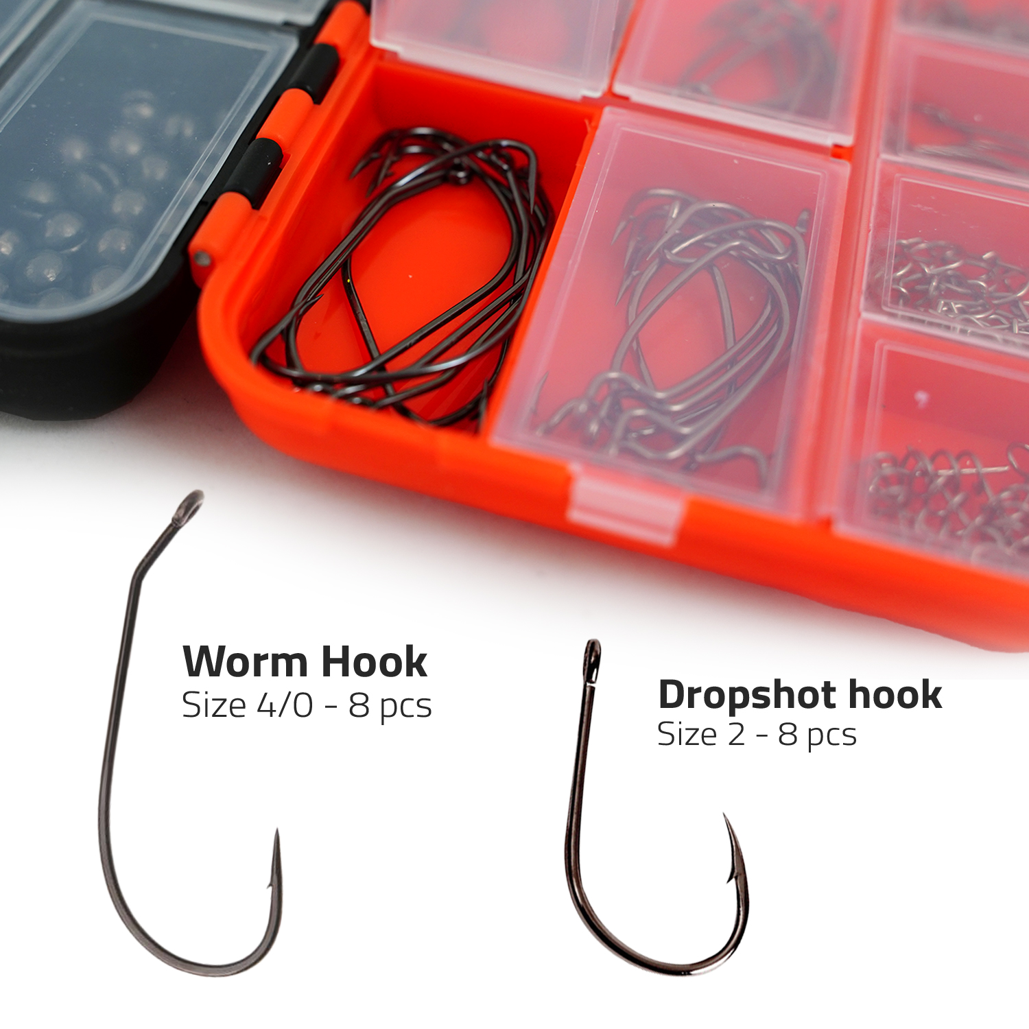 FishXpro Hook & Lead set 201 pièces Incl. Tacklebox - Ensemble de pêche à l'hameçon et au plomb