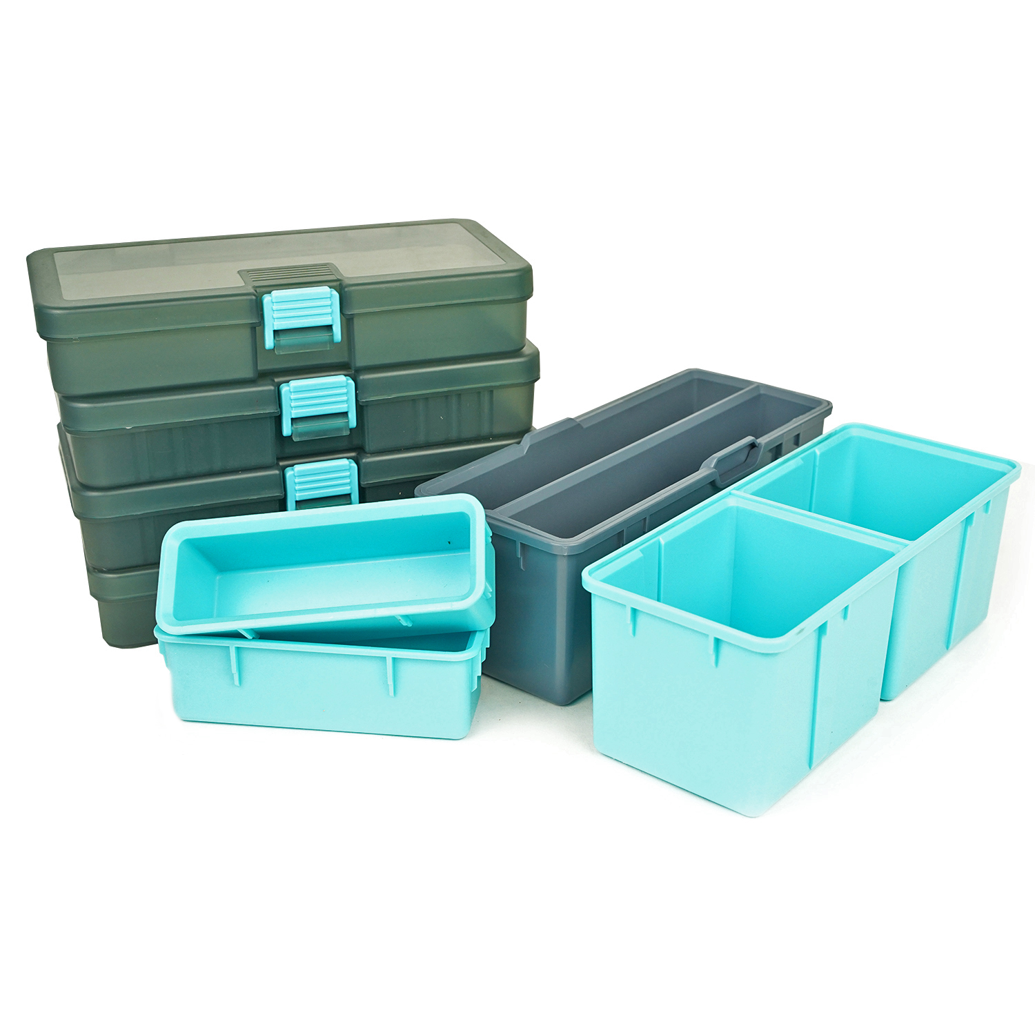 JVS Peche Storage Set - Ensemble organisateur de matériel - 4 pièces - Boîte à matériel