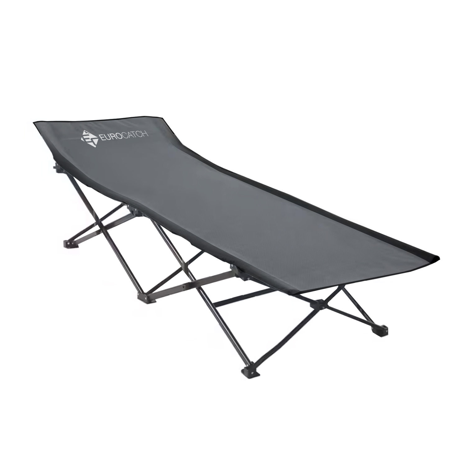 Lit de camp pliable Eurocatch - Gris - Lit festival - lit carpe - 190 cm de long