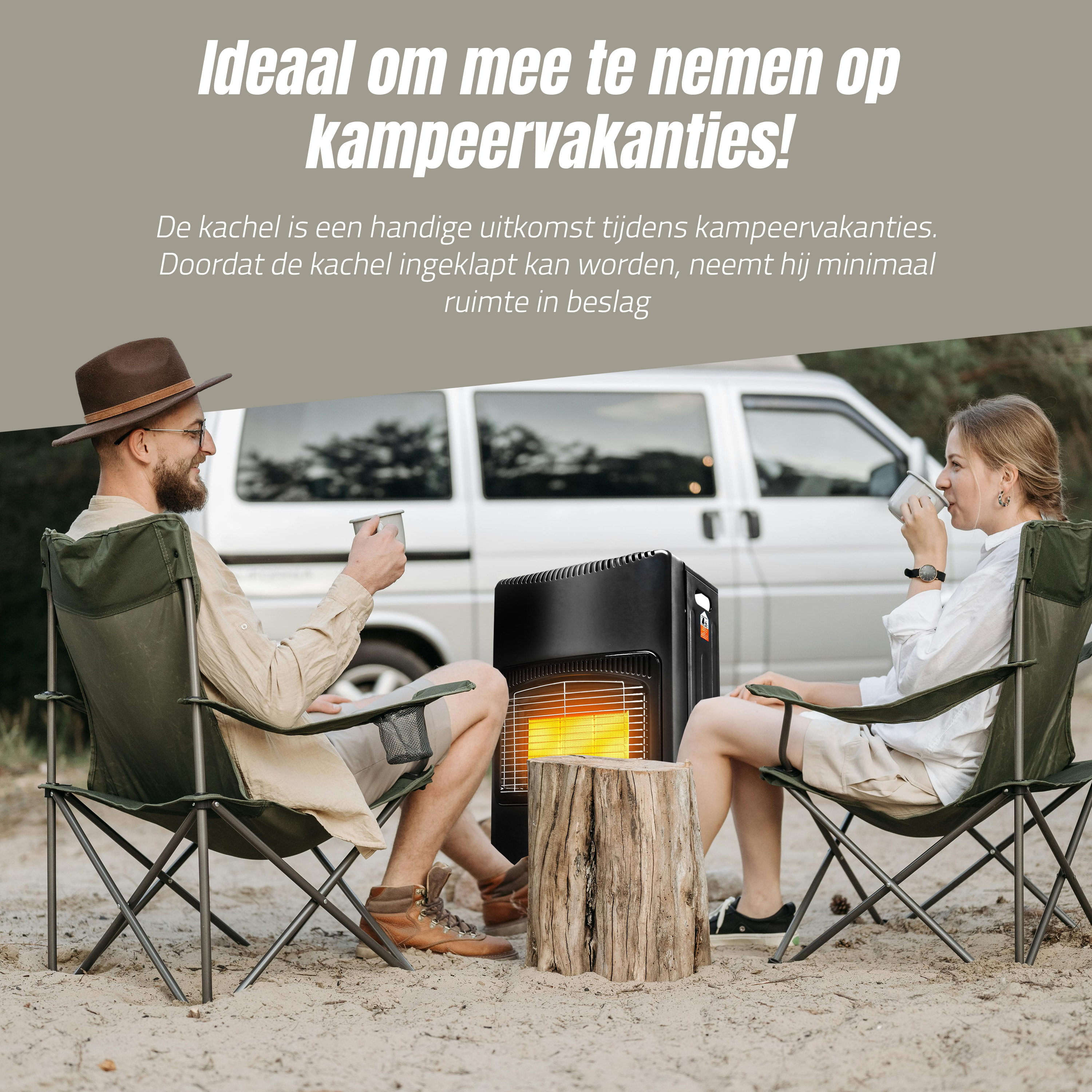 Chauffage au gaz Eurocatch - Chauffage mobile incl. Tuyau et régulateur de pression, noir, 4 200 W