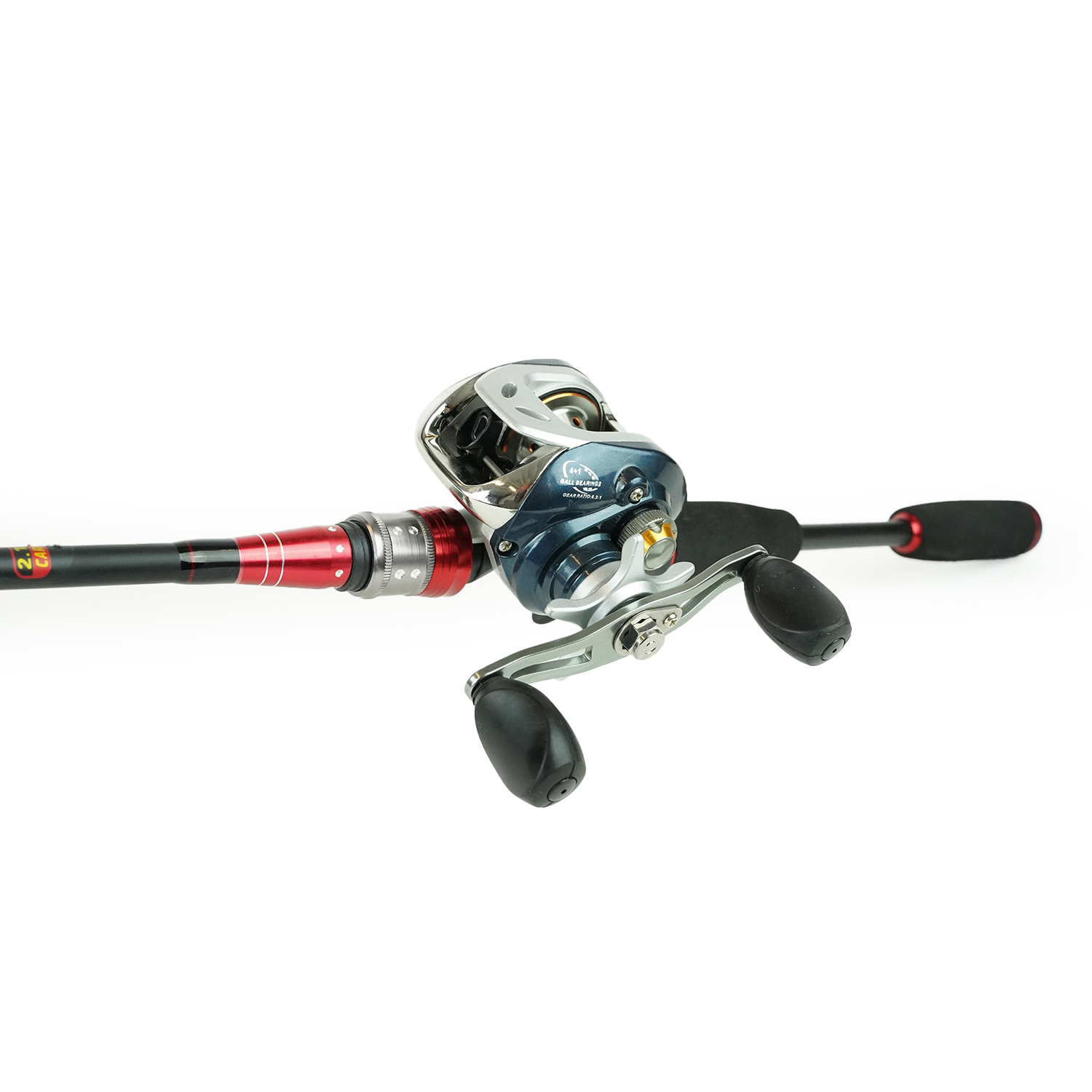 Eurocatch Baitcaster set 2,10m - avec 200 m de ligne tressée - Moulinet + Canne + Fil