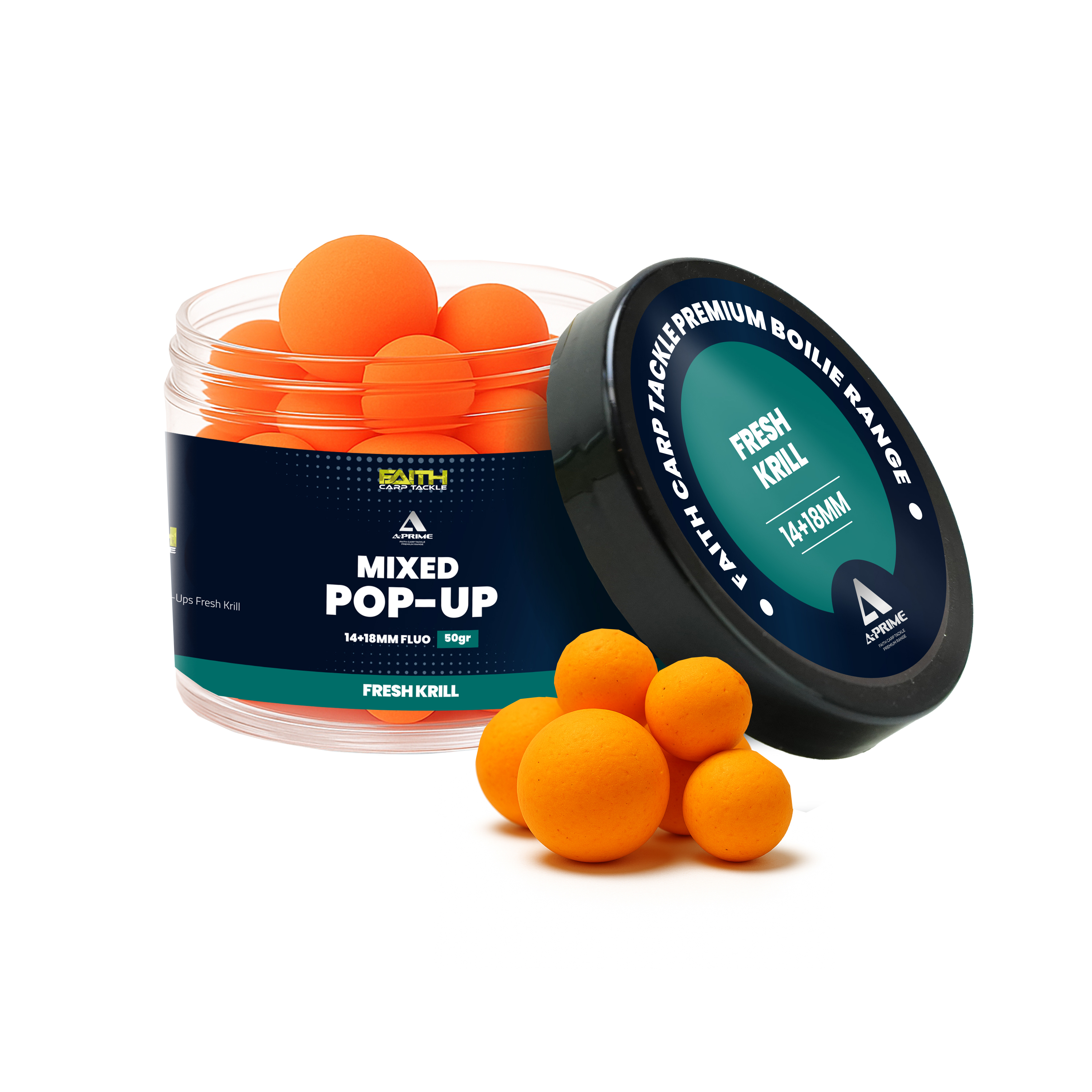 Faith A-Prime Pop-Ups - 14+18mm  - 150ml - Fresh Krill