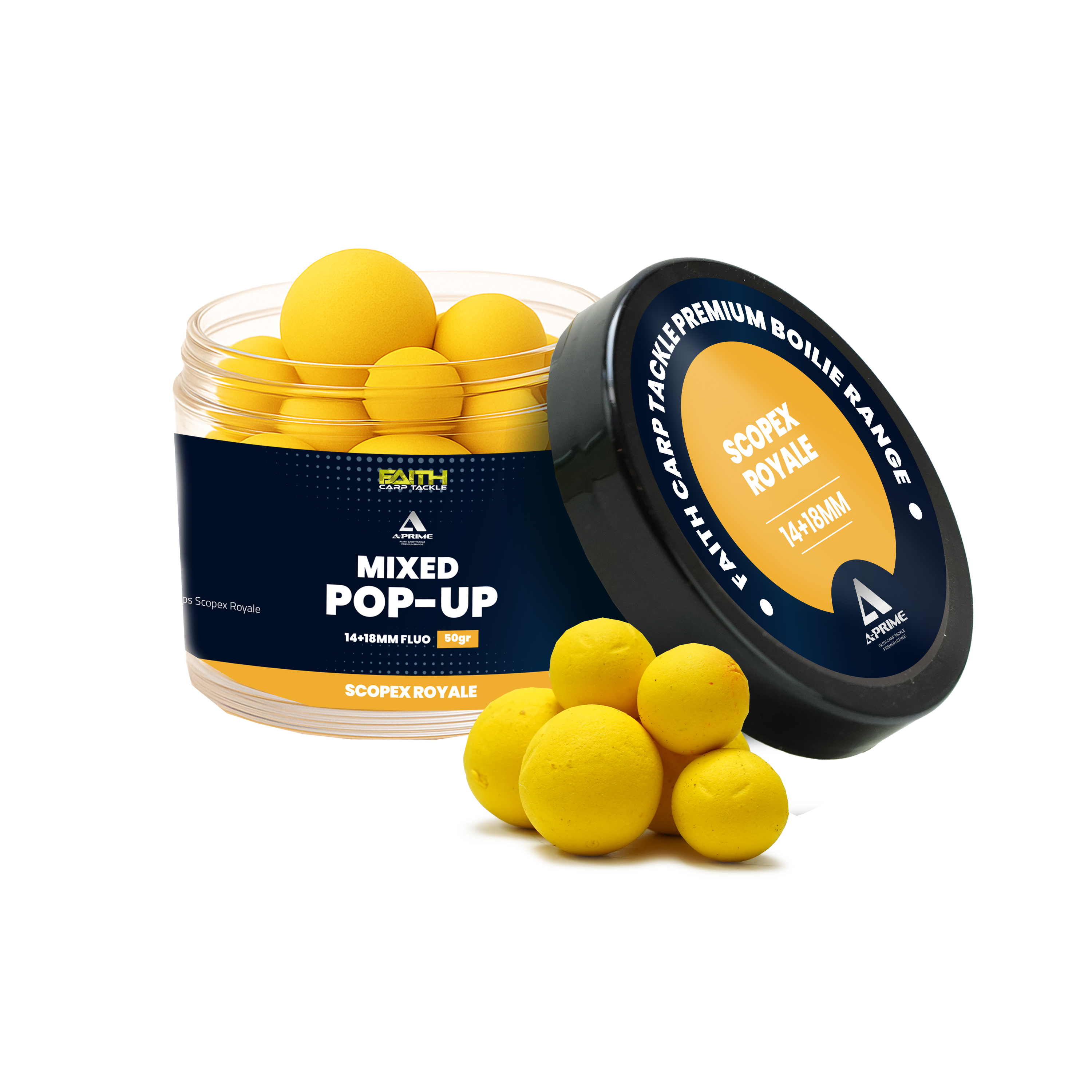 Faith A-Prime Pop-Ups - 14+18mm  - 150ml - Scopex Royale
