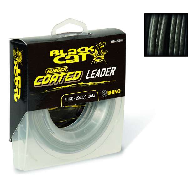 Rubber Coated Leader - Gris - 0.80mm - 70kg - 20m - Matériau Tête de Ligne