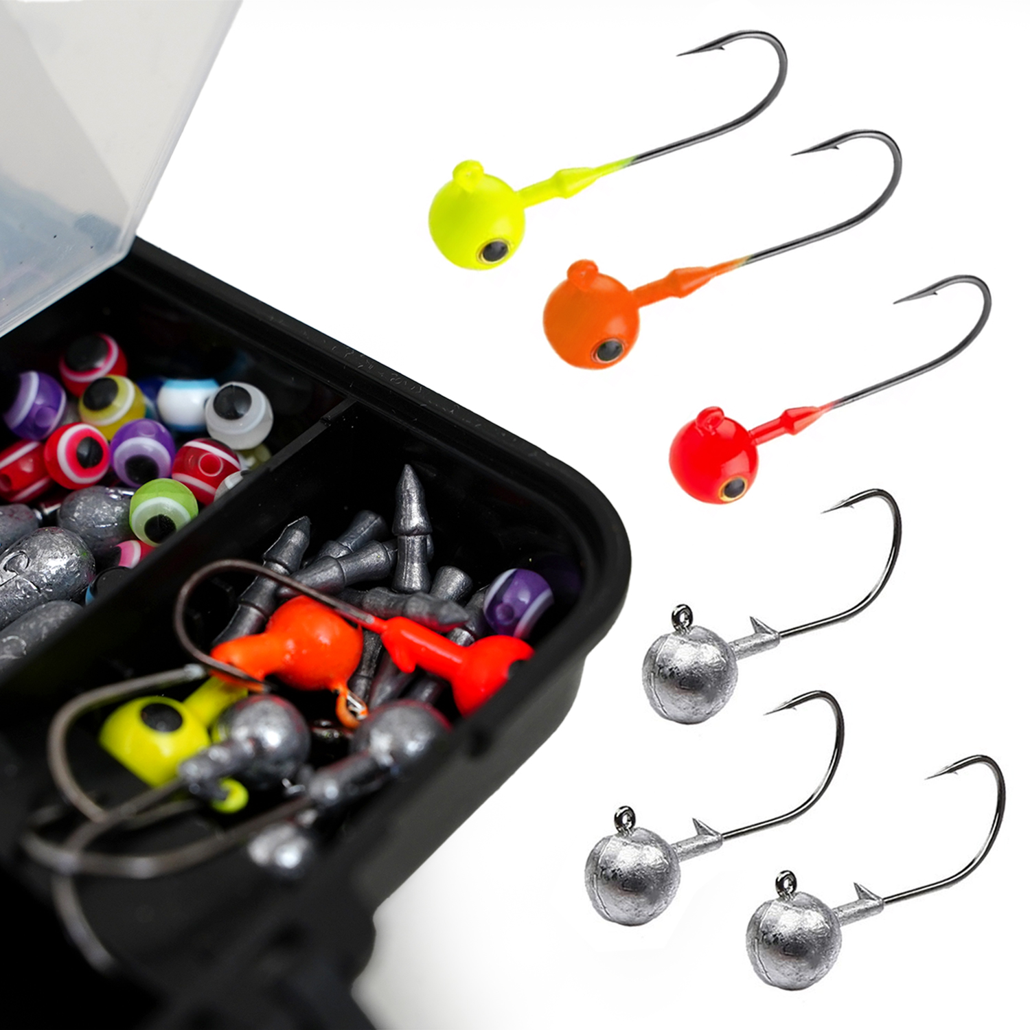 FishXpro Hook & Lead set 201 pièces Incl. Tacklebox - Ensemble de pêche à l'hameçon et au plomb