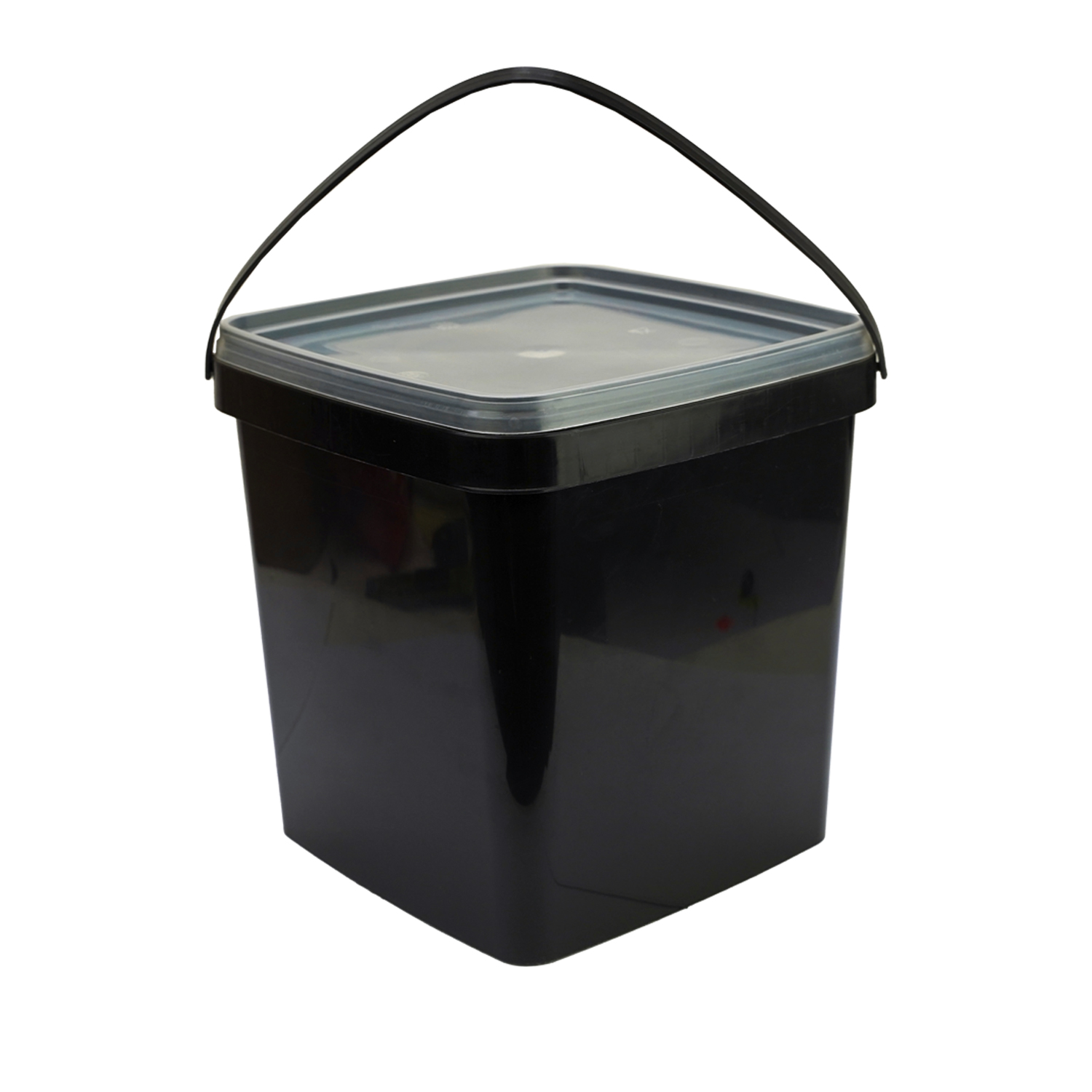 Eurocatch Seau - Noir avec couvercle transparent - Refermable - 5 L