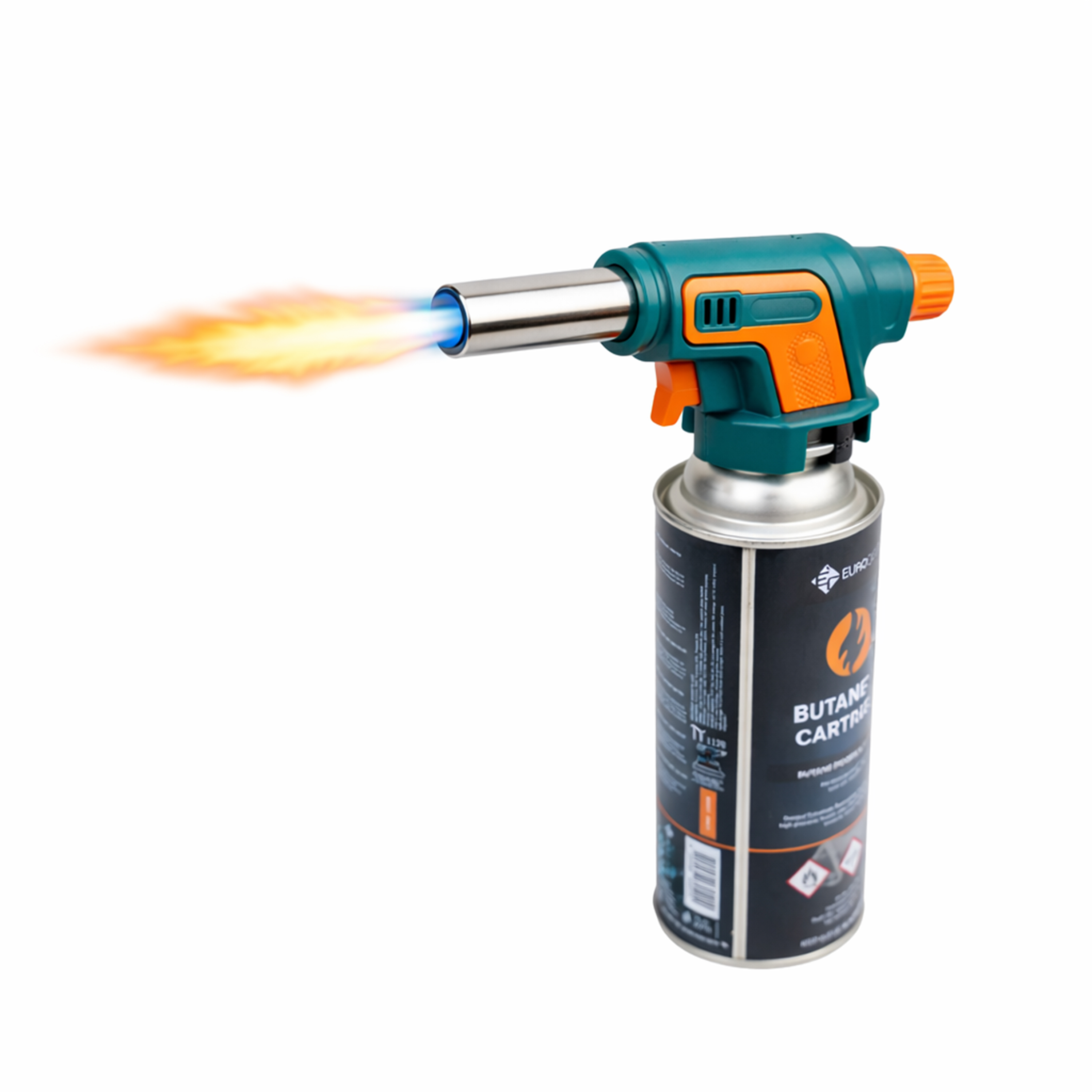 Eurocatch Gasbrander 1300°C – Voor 227g Cartridge – Elektrische Ontsteking – Instelbaar Brandvermogen – Soldeerbrander / Crème Brûlée Brander
