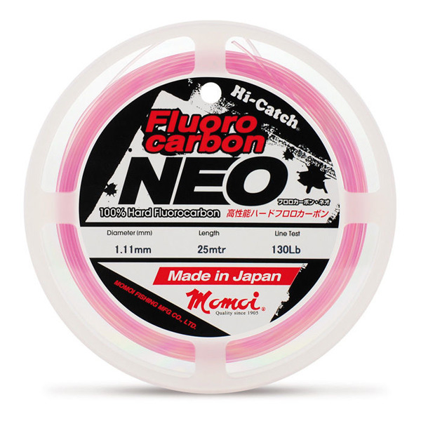 Neo Pink Fluorocarbon leader - 25m - 130lb - 1.11mm