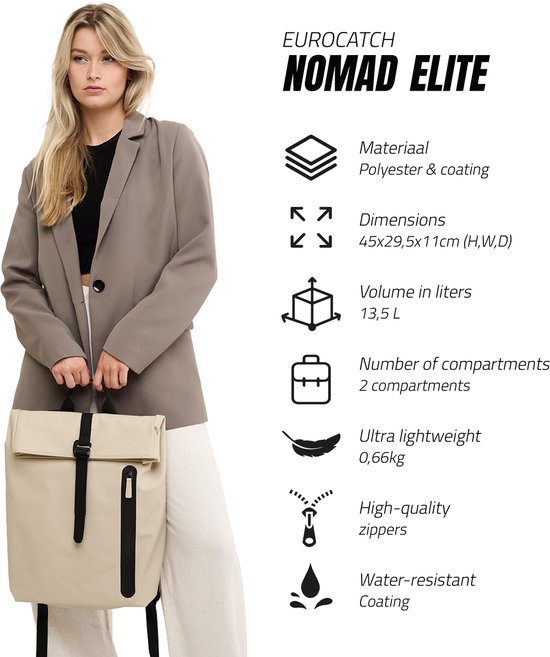 Eurocatch Nomad Elite Backpack - 13,5L - Sac à dos robuste et étanche - Backpack