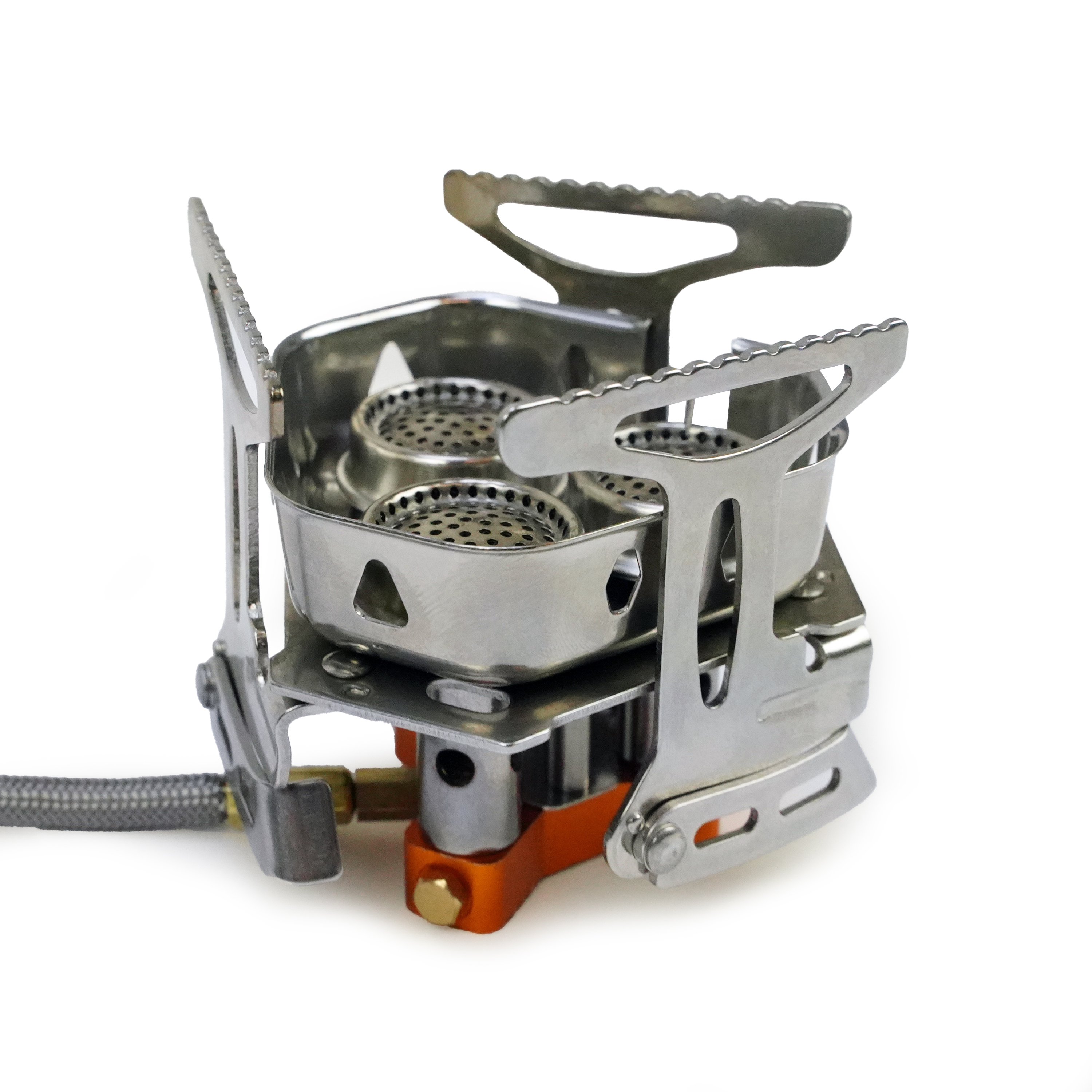 Eurocatch Foldable Gas Burner Turbo 6800W - incl. 4 cartouches de gaz - Réchaud à Gaz Pliable avec Adaptateur et Mallette