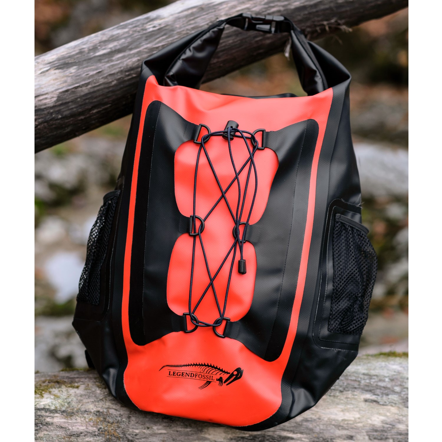 Legendfossil - Bâche - Sac à dos Trapper - Noir - 25L - Étanche - Sac à dos - Sac à dos - Extérieur - Sac à dos - Rouge