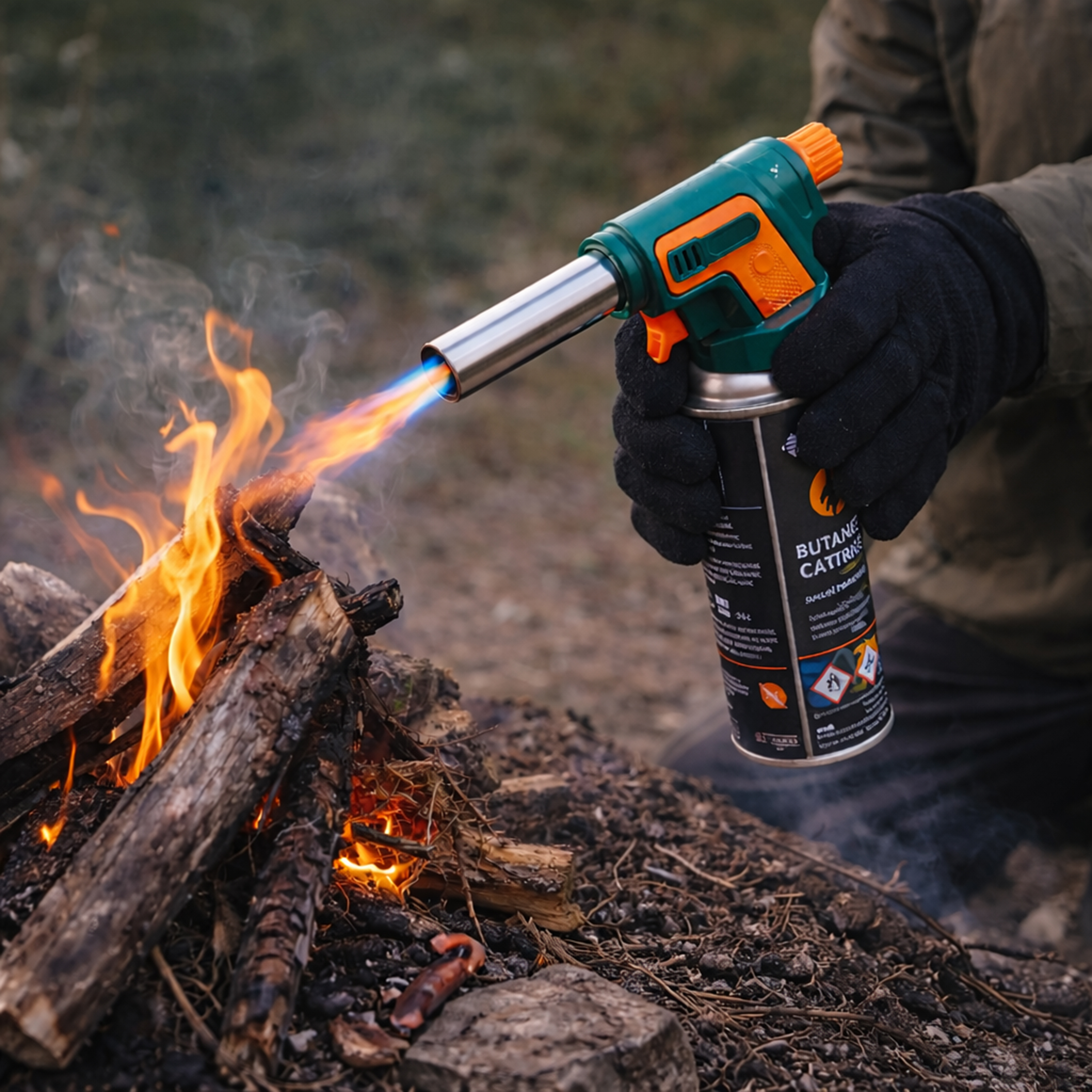 Eurocatch Gasbrander 1300°C – Voor 227g Cartridge – Elektrische Ontsteking – Instelbaar Brandvermogen – Soldeerbrander / Crème Brûlée Brander