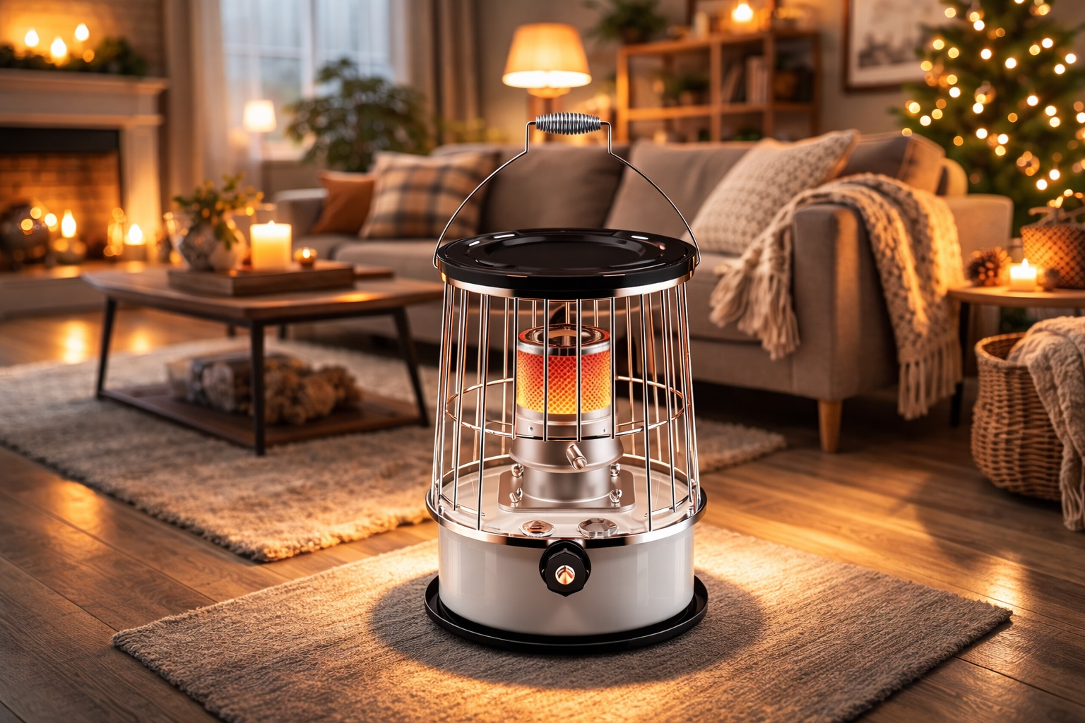 Draagbare Petroleumkachel 2600W - Mobiele Kerosinekachel met 6L Tank en Kantelbeveiliging