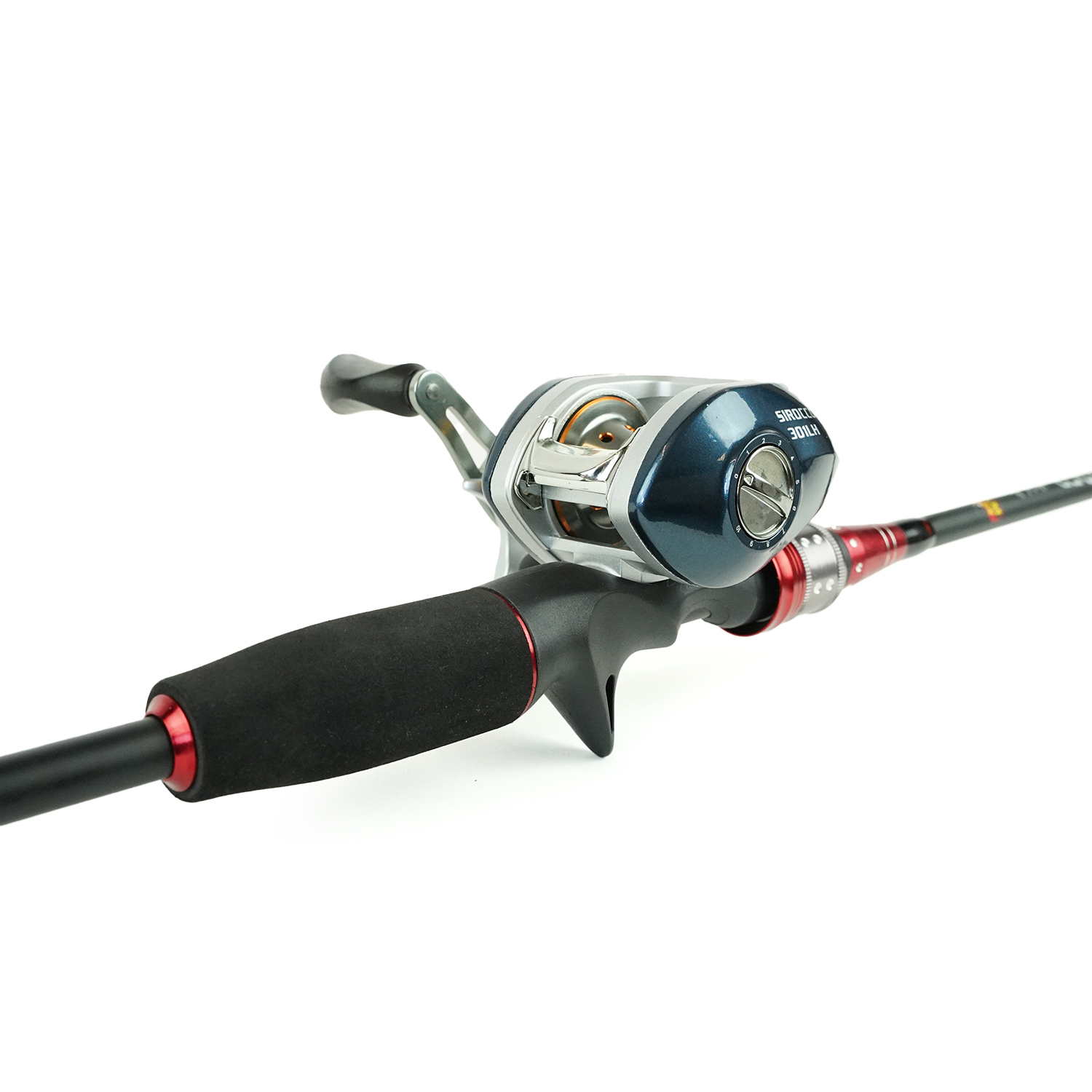 Eurocatch Baitcaster set 2,10m - avec 200 m de ligne tressée - Moulinet + Canne + Fil