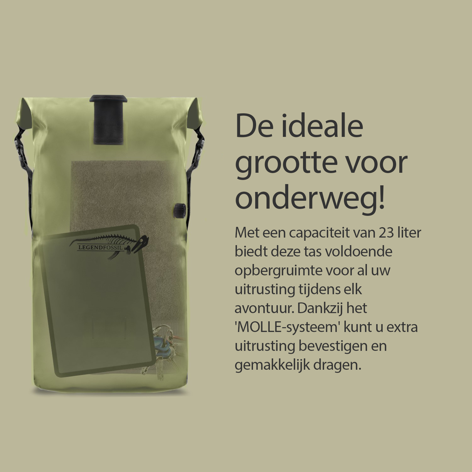 Legendfossil - Tarpaulin - Sac à dos Hunter Olive - 23L - Imperméable - Sac à dos - Sac à dos - Vert olive