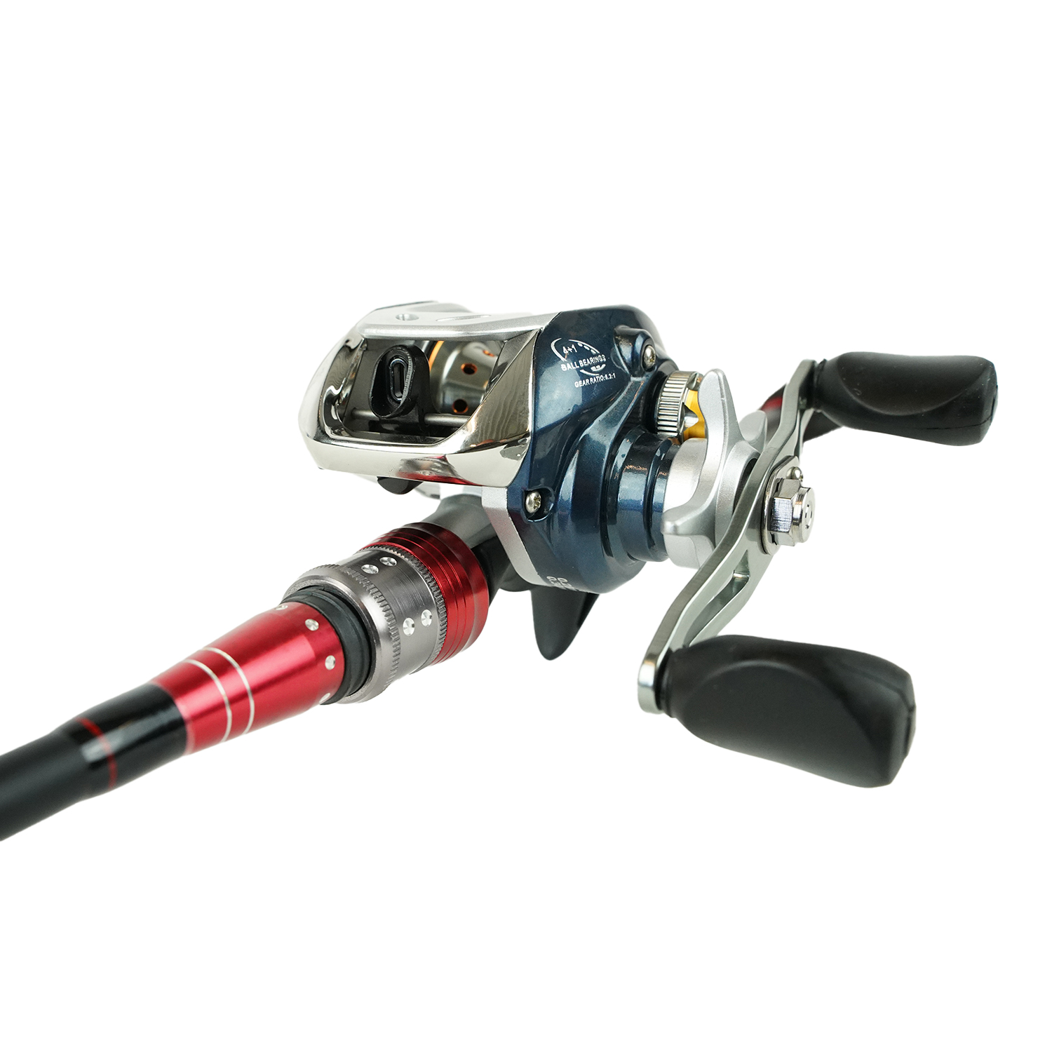 Eurocatch Baitcaster set 2,10m - avec 200 m de ligne tressée - Moulinet + Canne + Fil