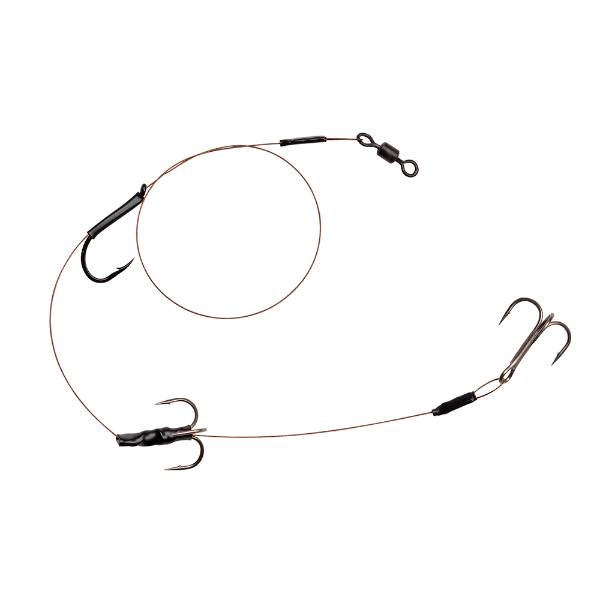 HD Baitfish Rig - 35cm- 2x Treble H6 + 1SH - 12kg - Bas de Ligne Montée