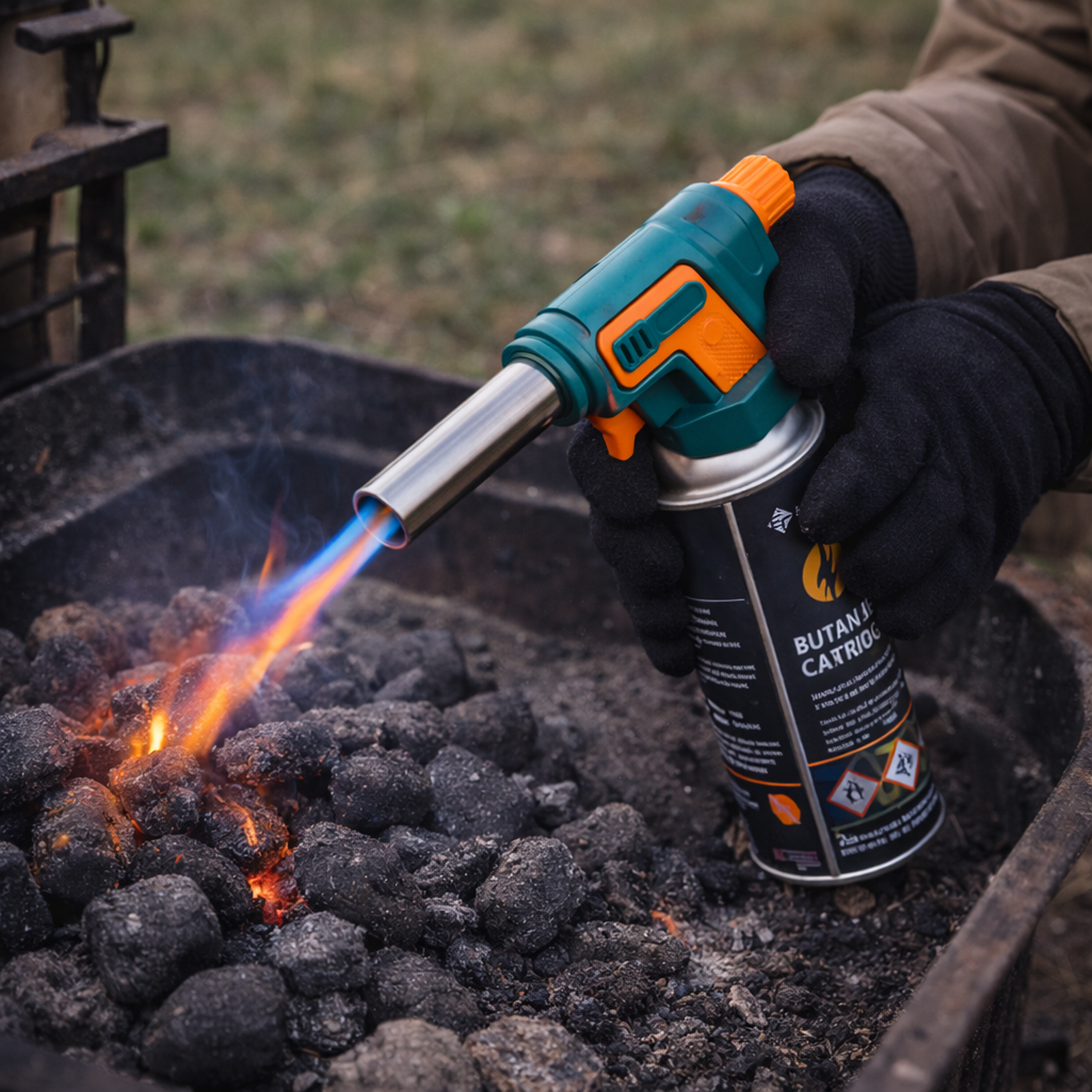 Eurocatch Gasbrander 1300°C – Voor 227g Cartridge – Elektrische Ontsteking – Instelbaar Brandvermogen – Soldeerbrander / Crème Brûlée Brander