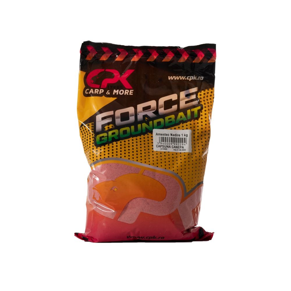 CPK FORCE GROUNDBAIT STRAWBERRY & HEMP 1KG - Lokvoer Kant & Klaar