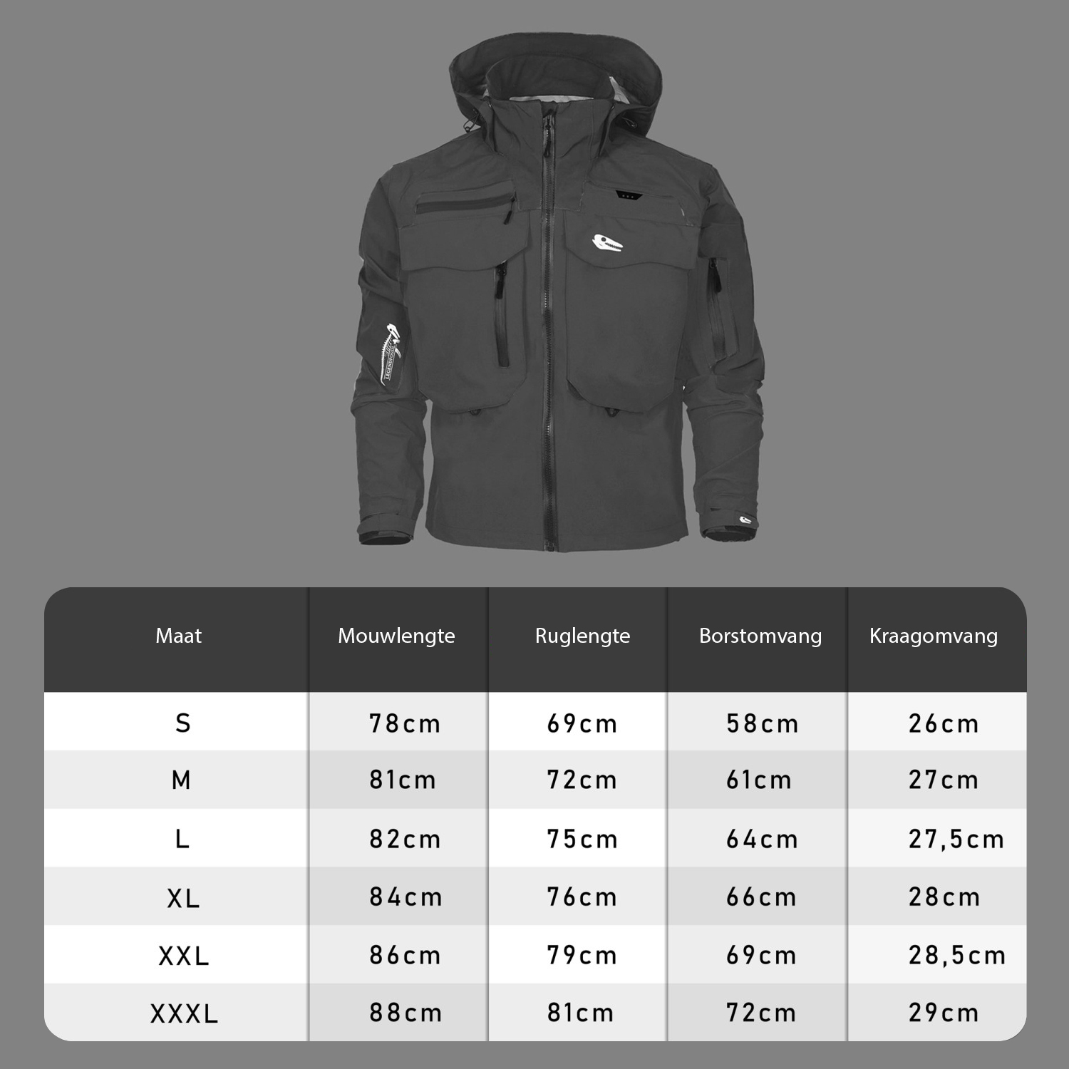 Legendfossil Outdoor Jacket Kenai - Veste d'extérieur imperméable - Doublure polaire - Coupe-vent - Noir graphite - L