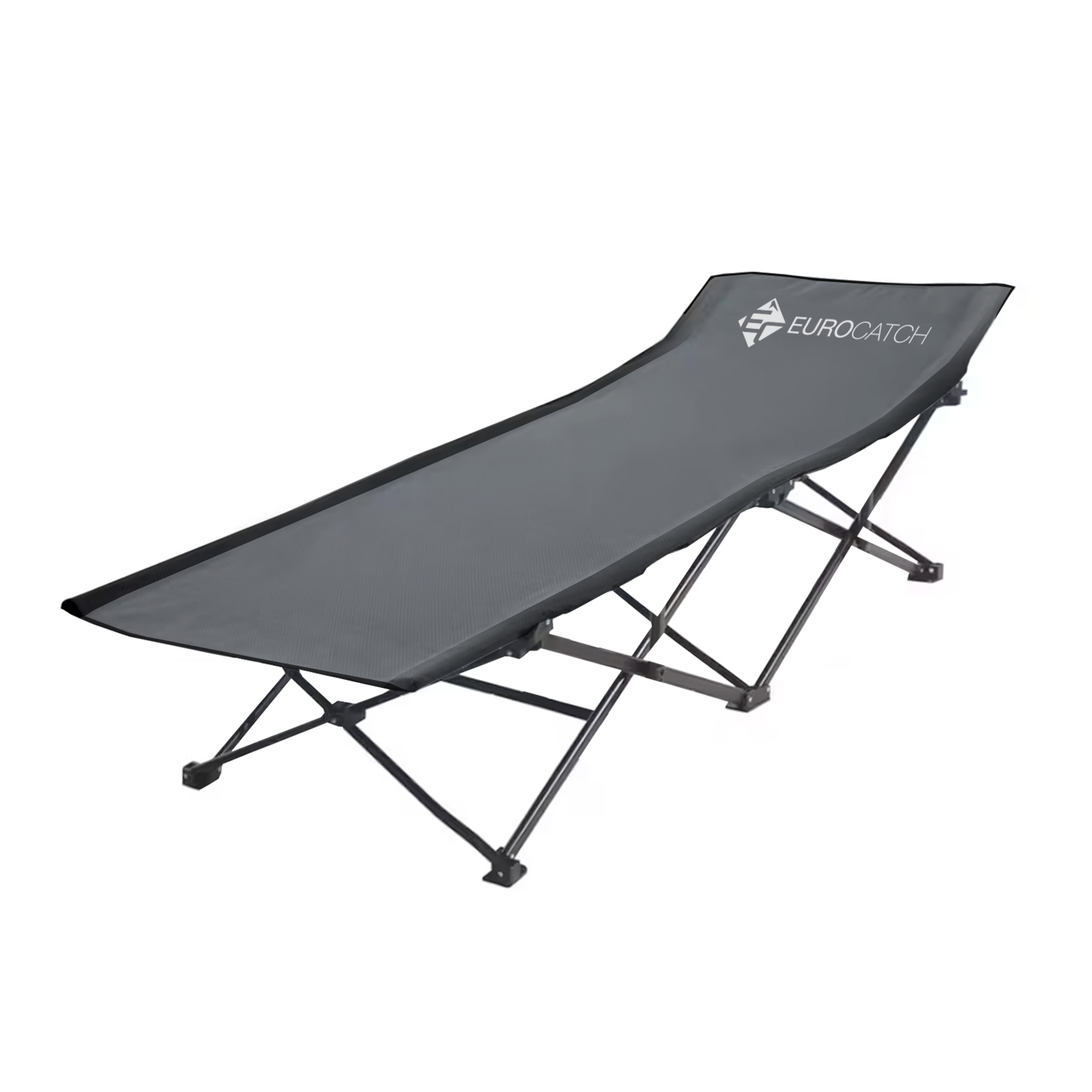 Lit de camp pliable Eurocatch - Gris - Lit festival - lit carpe - 190 cm de long