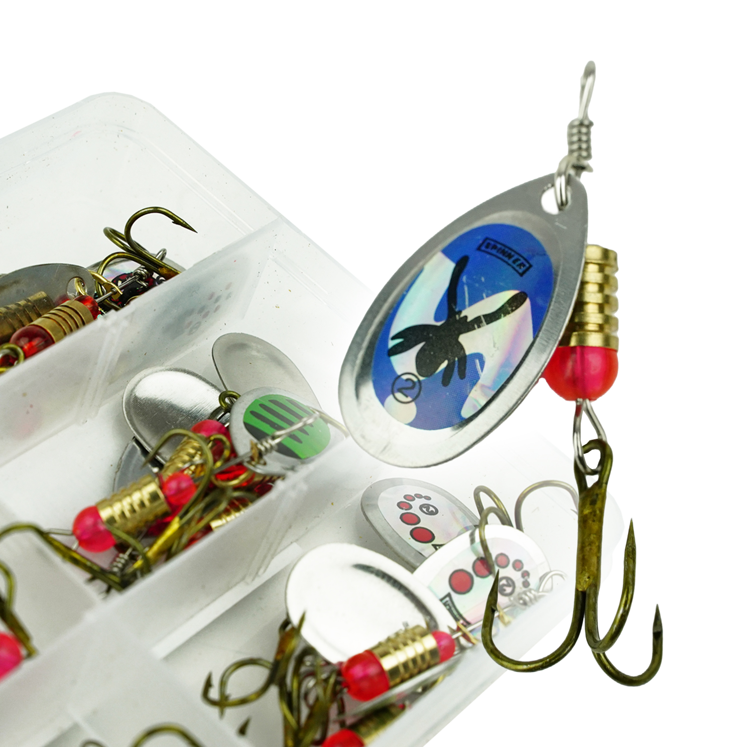 FishXpro Spinner set 31 pièces avec Tacklebox