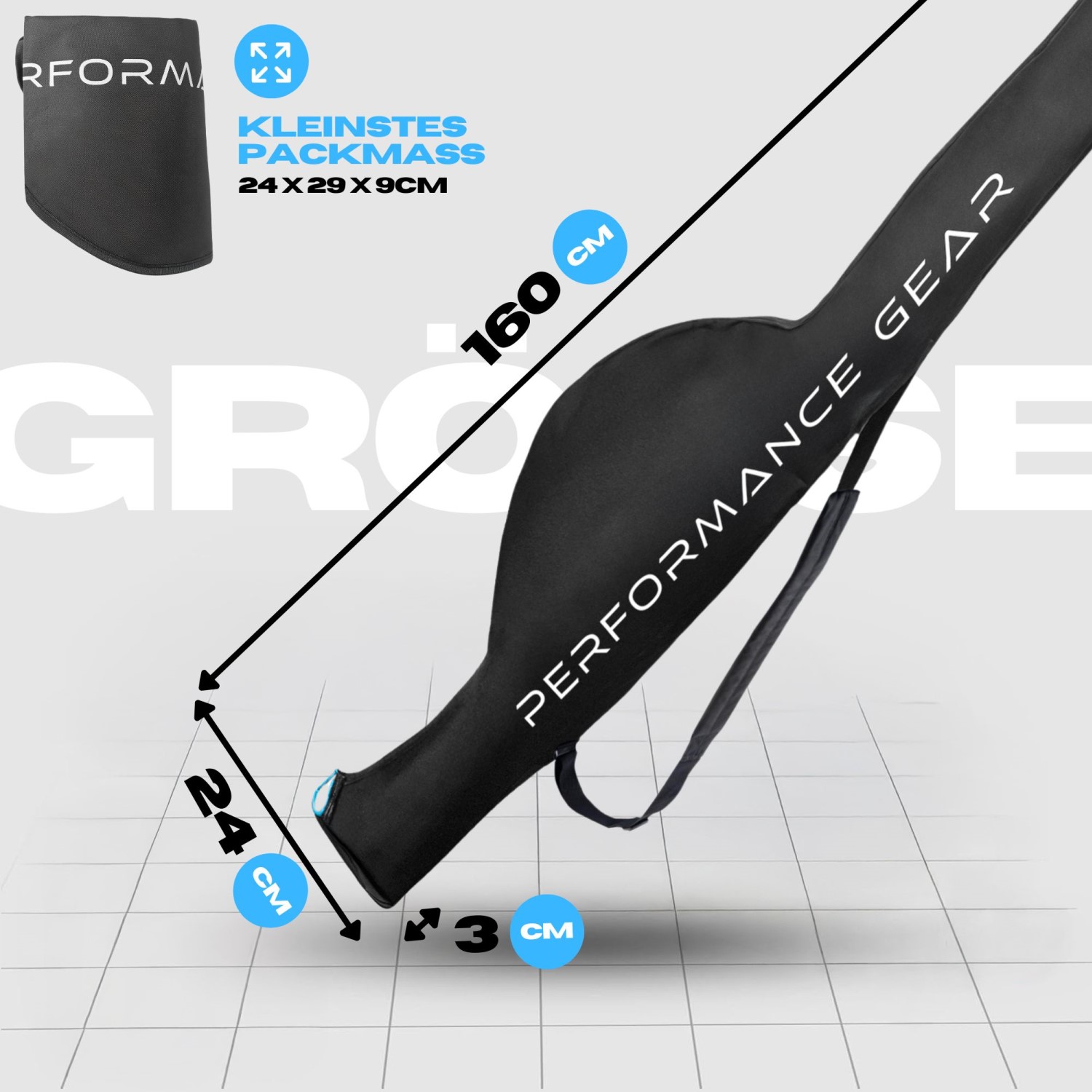 Pro Tackle Fourreau pour canne 1-Canne - Longueur 160cm