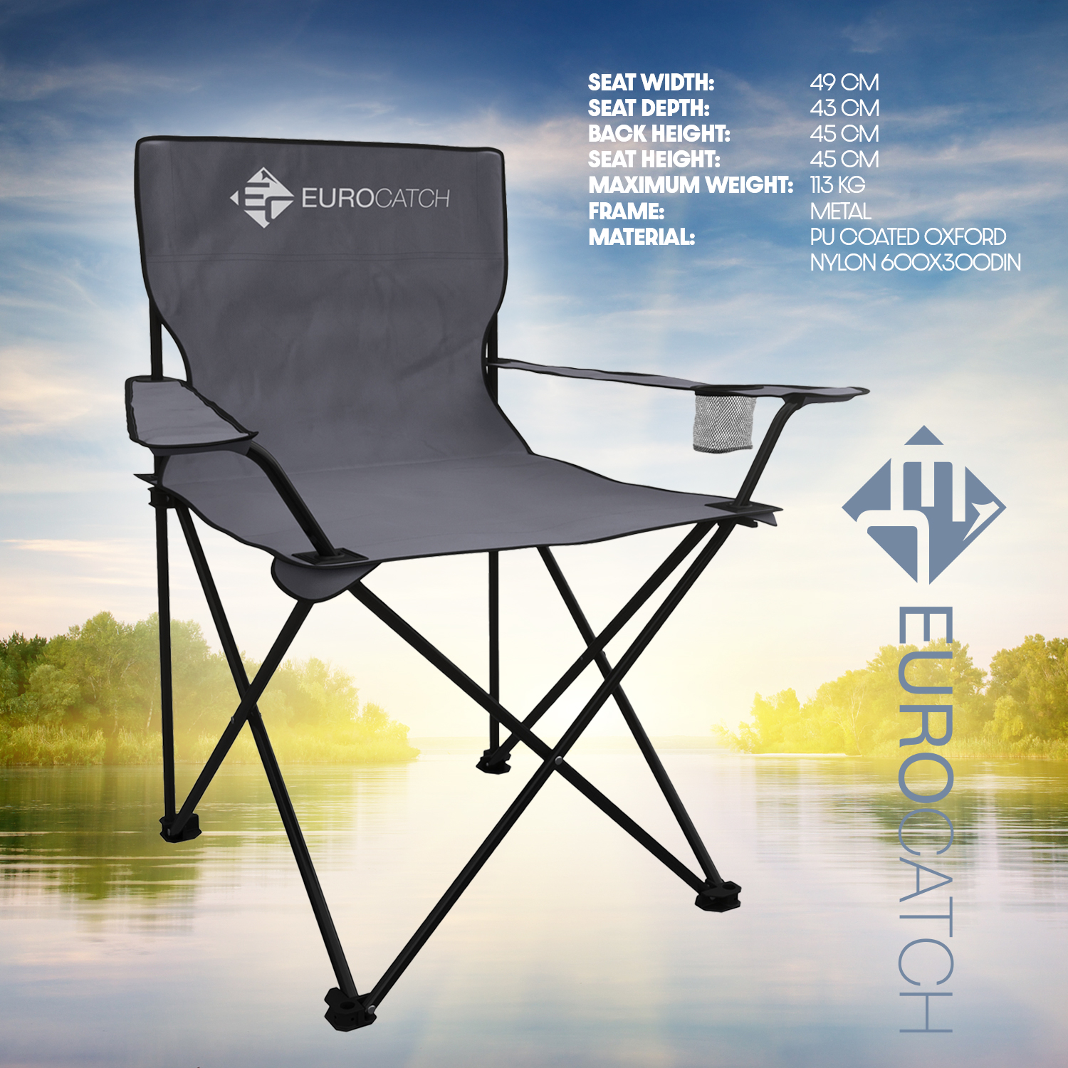 Chaise de camping et lit de camp pliable Eurocatch - Ensemble festival - Ensemble camping