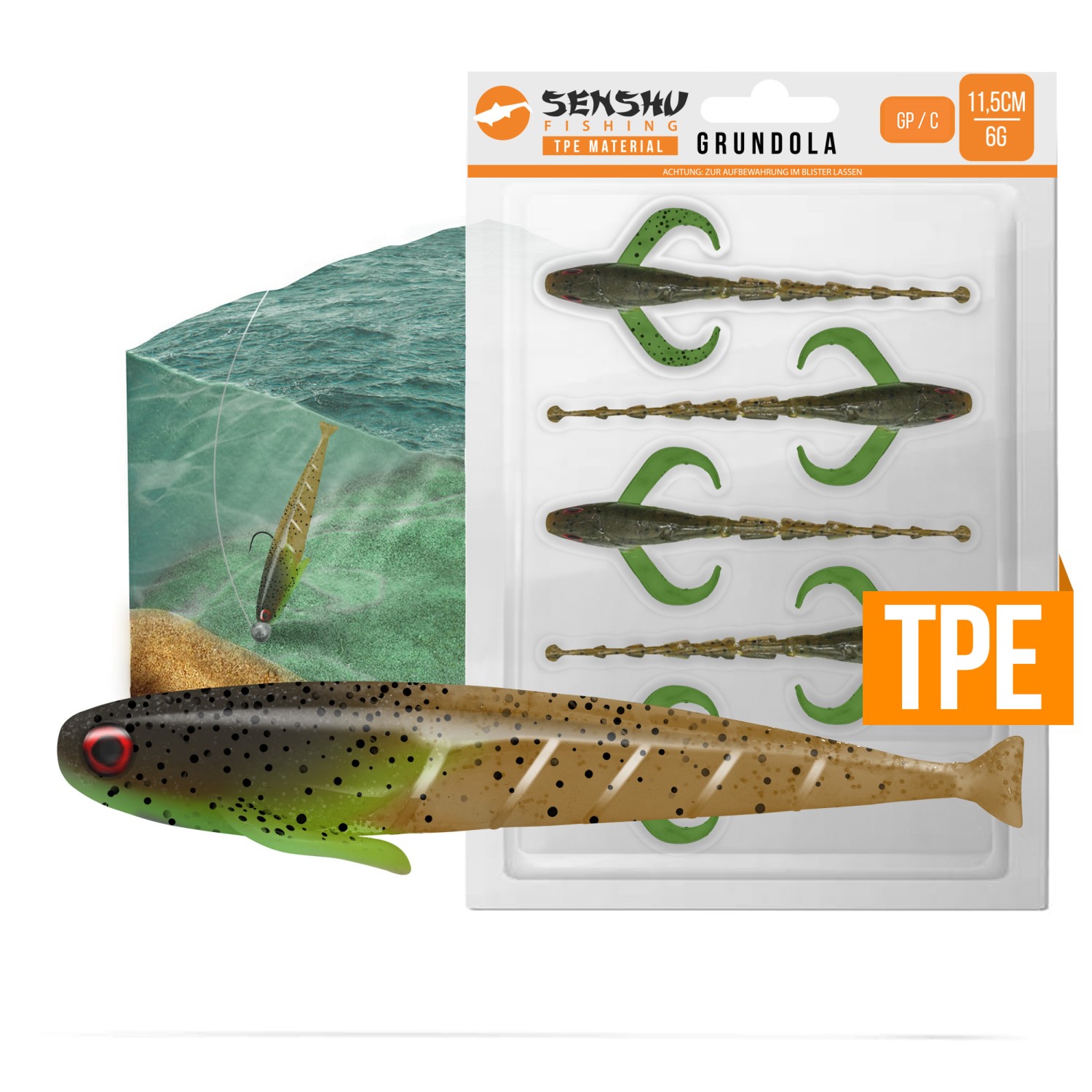 Senshu Gobie 11,5cm - 6g - 5 Pièces - Green Pumpkin