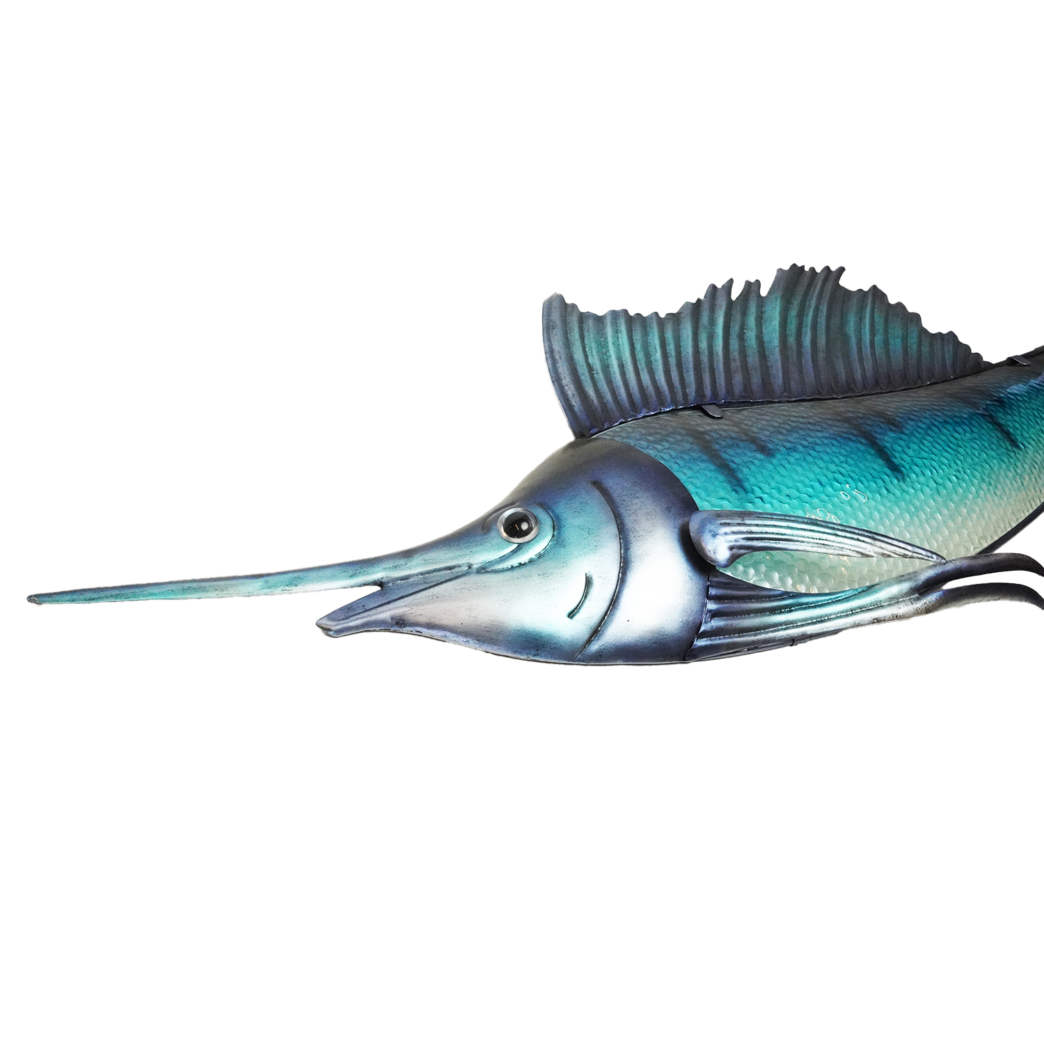 Eurocatch Big Game Wall Decor Set - Thon Dorado Sailfish Marlin - 4 pièces - Décoration murale - 40 cm - Métal et verre 3D - Art - Astuce cadeau