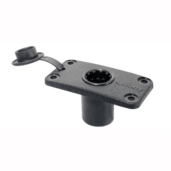 Round Flush Deck Mounting Bracket, Black Sealed bottom + Rai