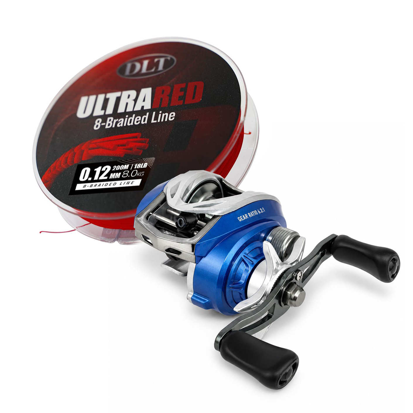 Eurocatch Baitcaster set 1,80m - avec 200 m de ligne tressée - Moulinet + Canne + Fil