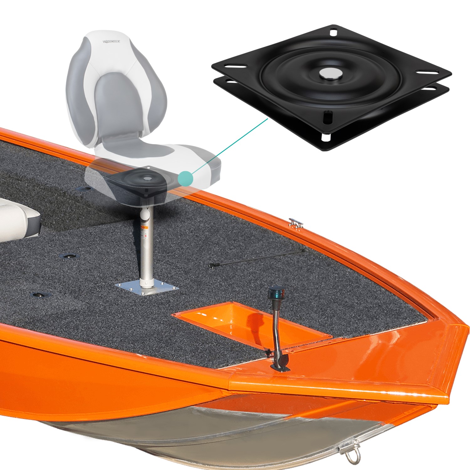 Platine rotative pour siège bateau